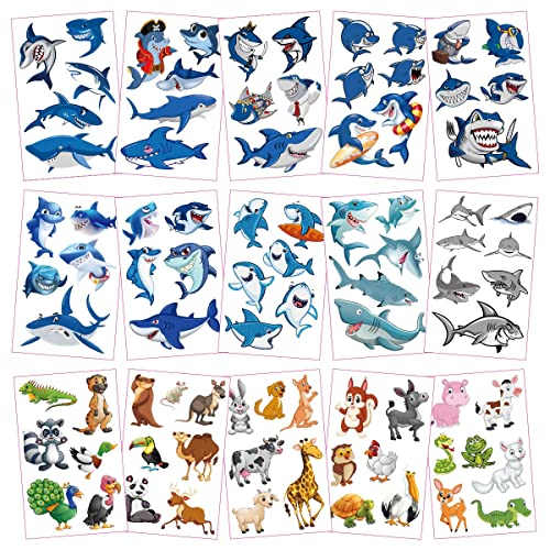 30 Sheets (210pcs) Animals、Shark、Cars waterproof Temporary Tattoos For Kids,Cartoon Mixed Styles Tattoos for Grils and Boys children's Fake Tattoo stickers toys,Party Supplies Gifts - Image 2
