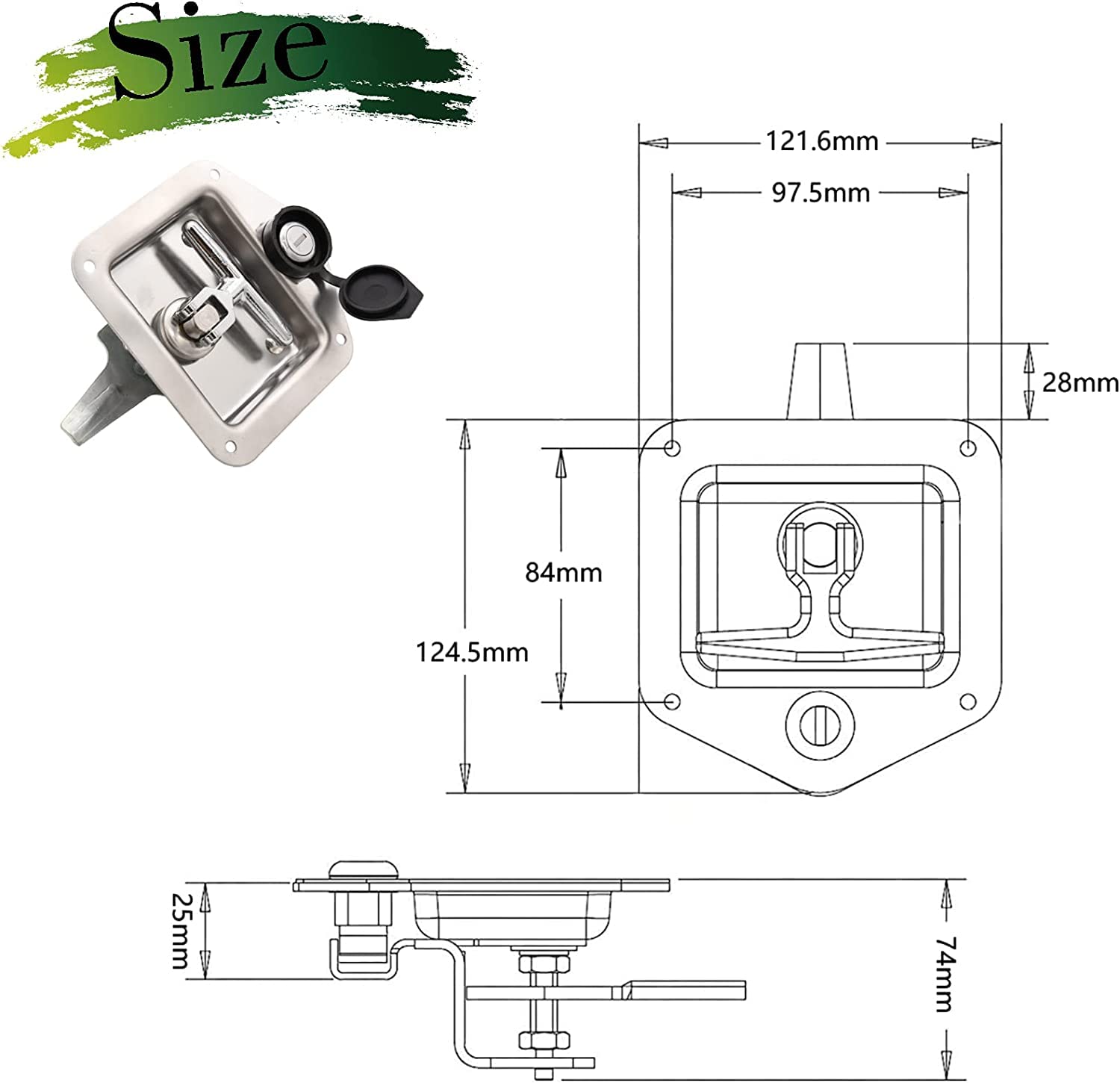 Kit Sostituzione Serrature Per Cassette Attrezzi - 2 Fibbie Con Maniglia A T In Acciaio - Foto 3