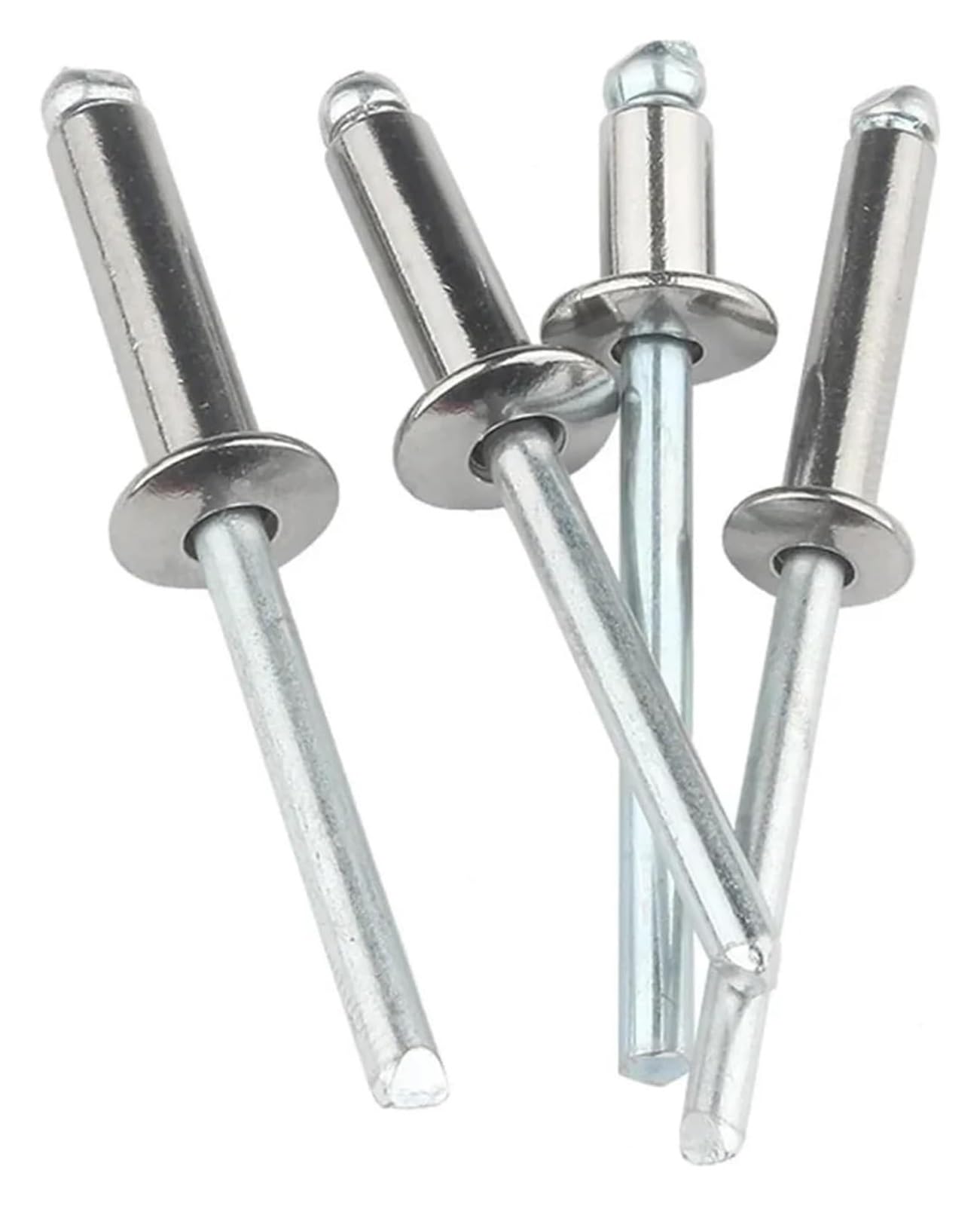 Nieten, Blindnieten, 10–50 Stück Aluminiumnieten M2.4 M3.2 M4 M4.8 M5 M6 Blindnieten mit Rundkopf, Stahlschaft, Dorn, Auspuffnieten, Zugnagel(25mm,M4 (50pcs))