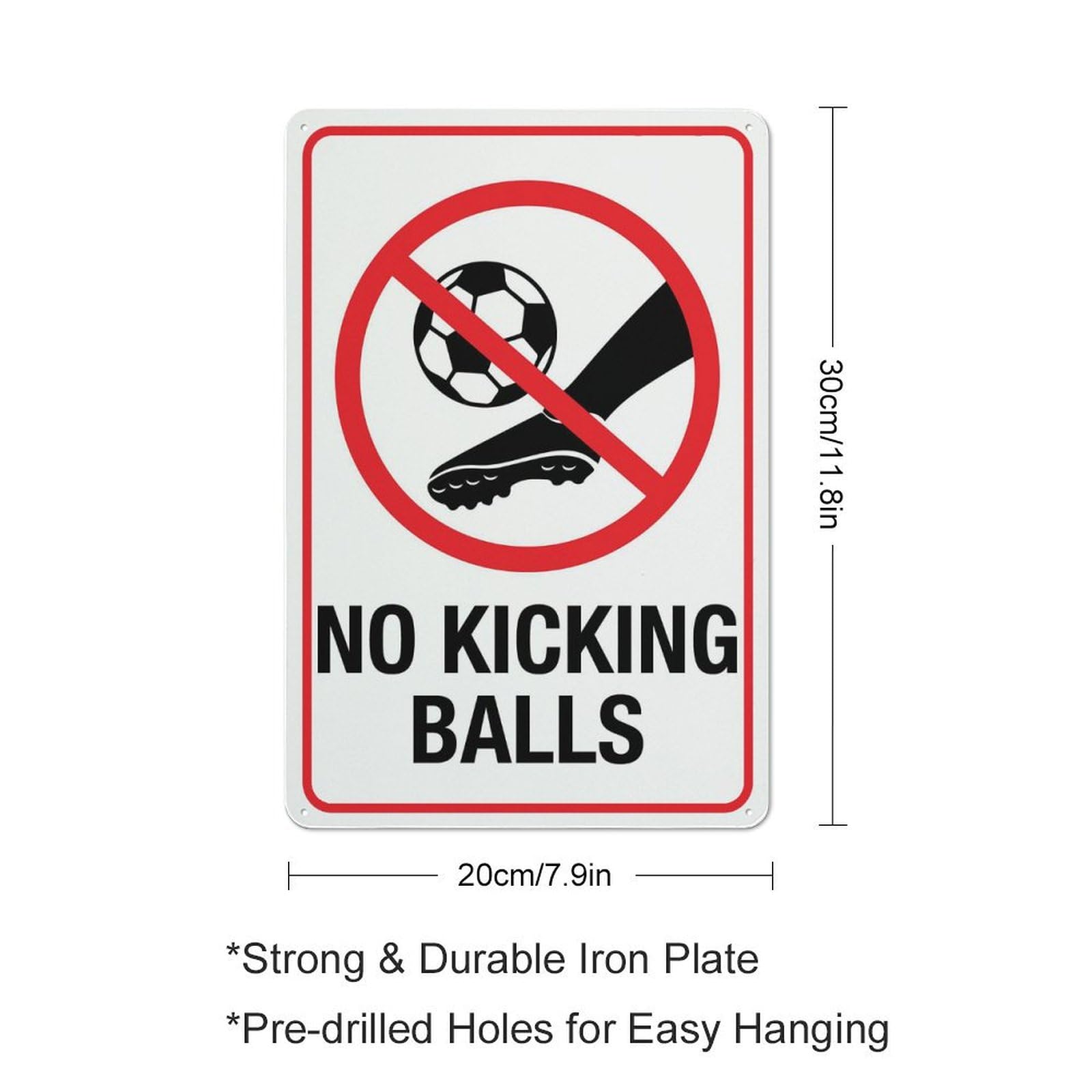 Amazon.co.jp: No Kicking Balls サイン 警告 ブリキ看板 ホーム