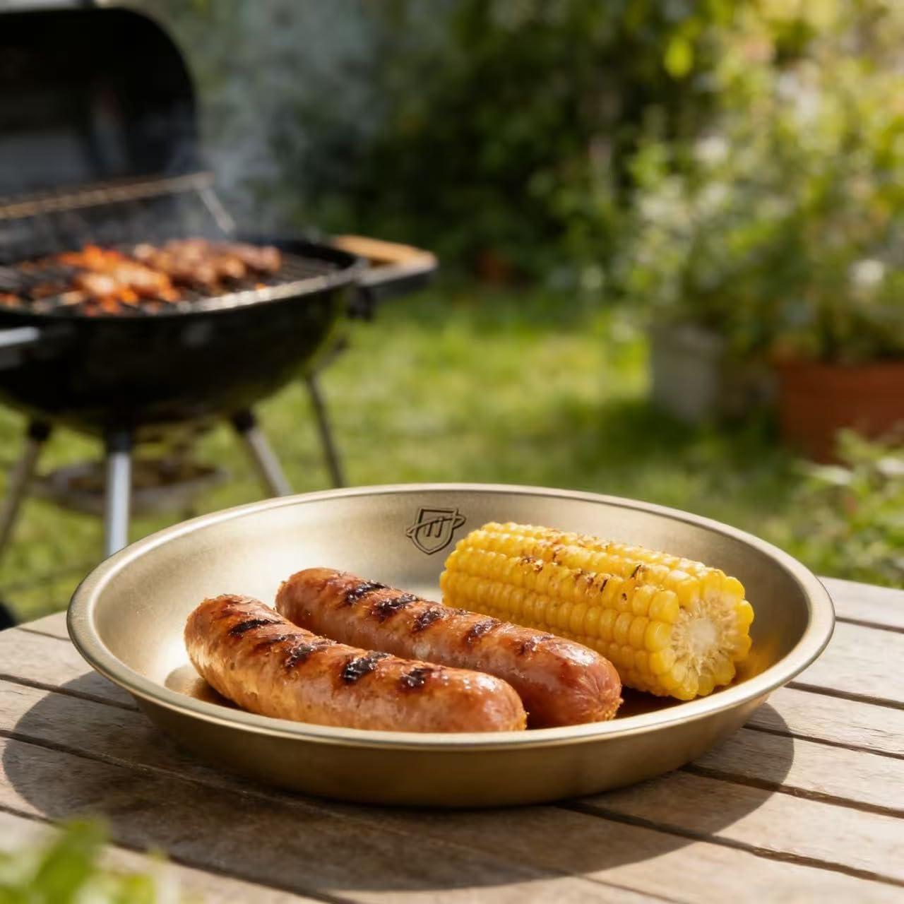 Pure titanium dinner plates7.5inch， set of 4, 99% titanium structure, stackable camping plates, corrosion-resistant and anti-oxidation, lightweight outdoor tableware.