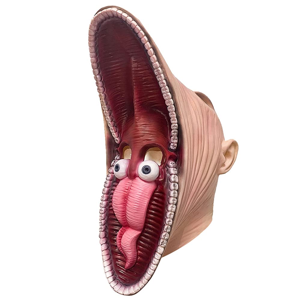 SUPYINI Scary Mask, Halloween Latex Full Head Mask, Realistic Horror Full Face Cosplay Prop, Adult Fancy Dress Costume Accessory for Halloween Party Trick or Treat