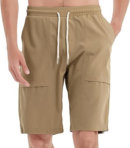 Msmsse Pantalones cortos tipo cargo para hombre, ligeros, de secado rápido, cómodos, deportivos, entrenamiento, casual, para senderismo