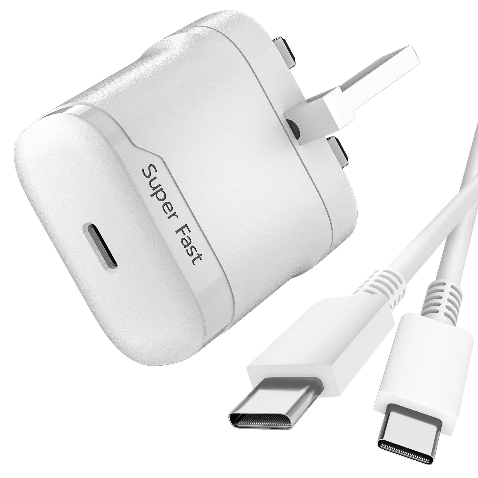 25W USB C Charger Compatible with Samsung Galaxy S25 S24 S23 S22 S21 S20 FE Ultra A56 A55 A54 A36 A35 A34 A26 A25 A24 A17 A16 A15 Z-Fold Z-Flip, Super Fast Charging, UK Plug Power Adapter