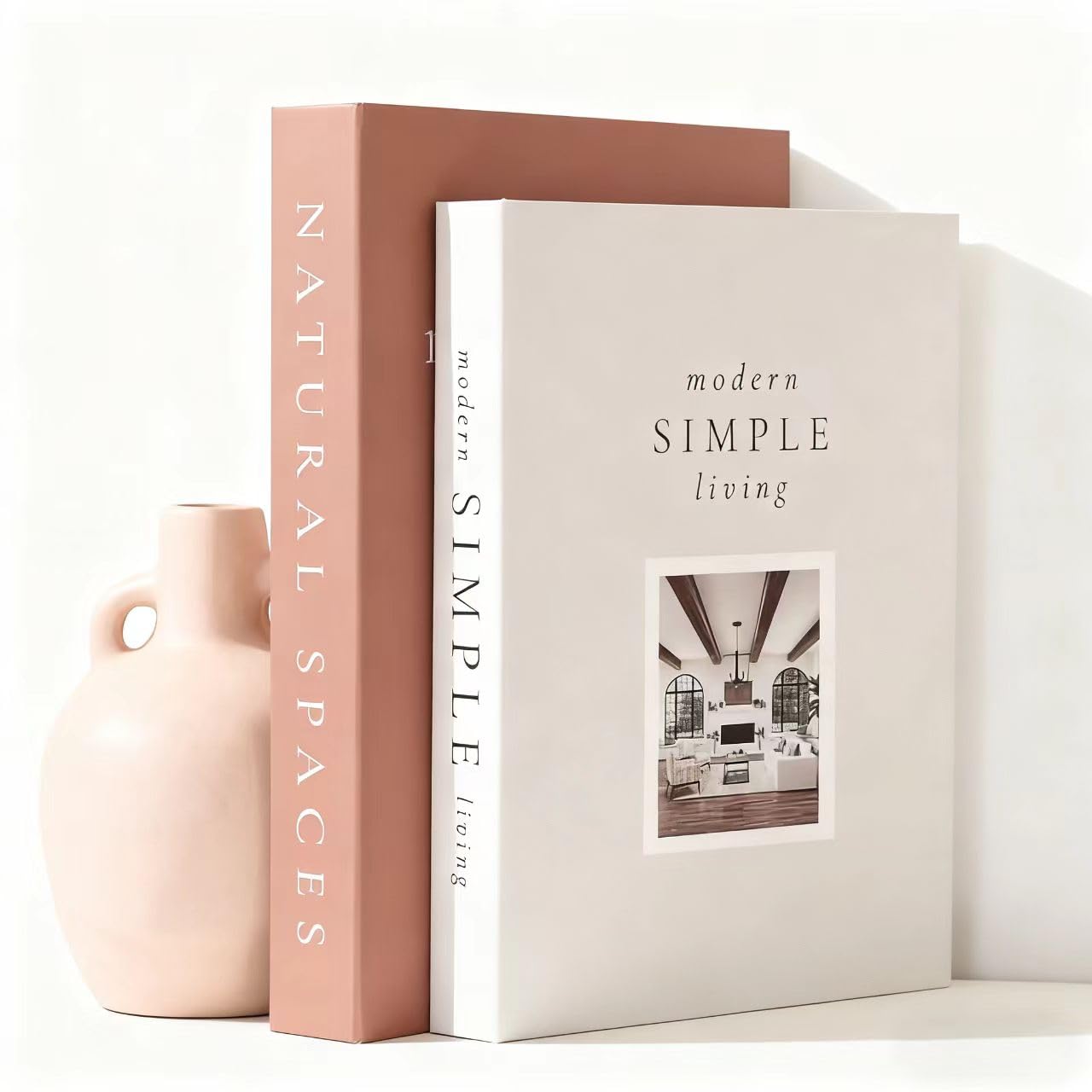 Decorative Books for Home Decor,2 Pcs Modern Minimalist Faux Book for Home Decoration,Coffee Table Decor,Living Room Aesthetic Accent (E3)