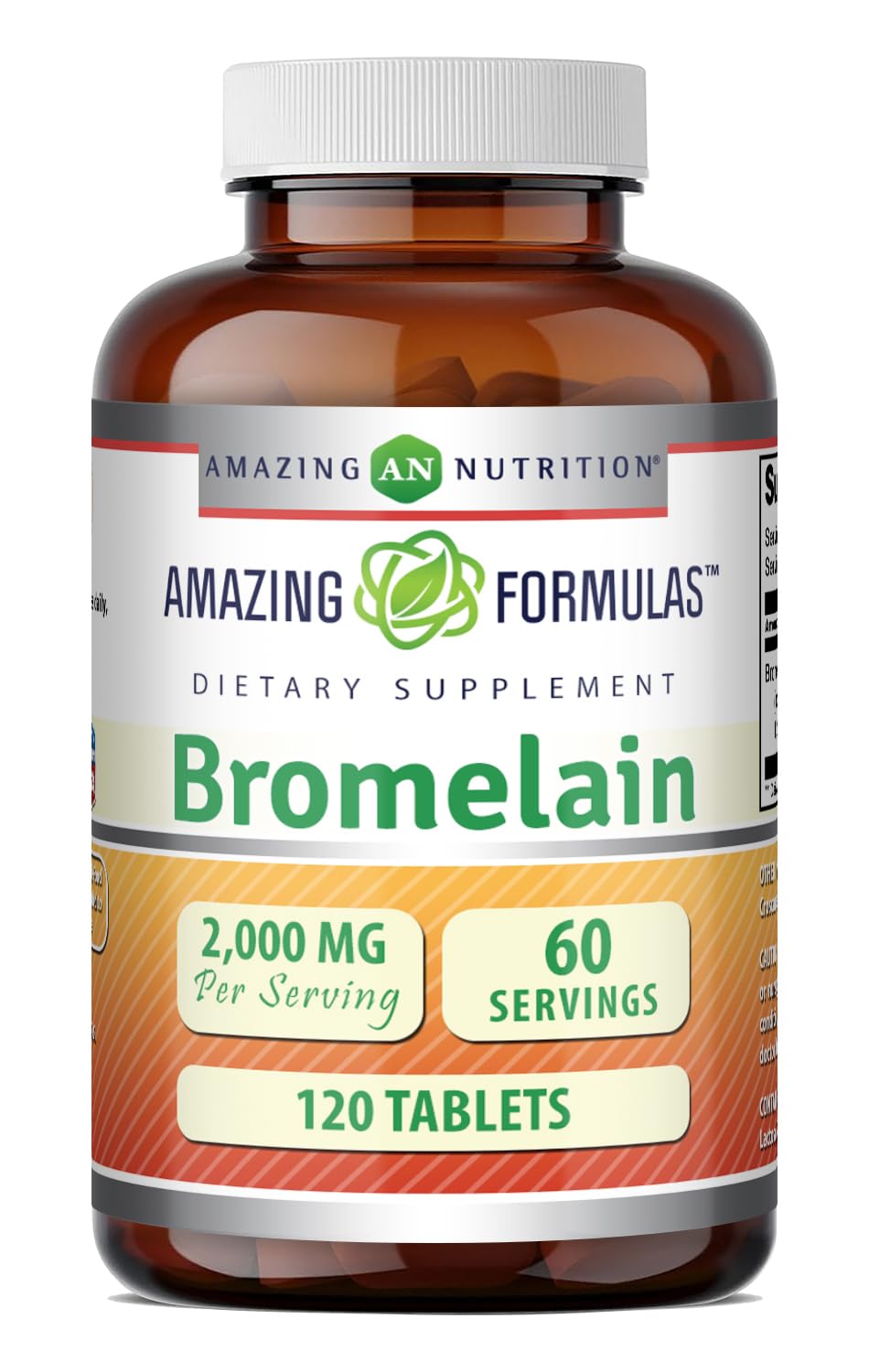 Amazing Formulas Bromelain 2000 Mg per Serving | Tablets Supplement | Non-GMO | Gluten-Free | Made in USA (1 Pack, 120 Count) 120 Count 120 Count (Pack of 1)