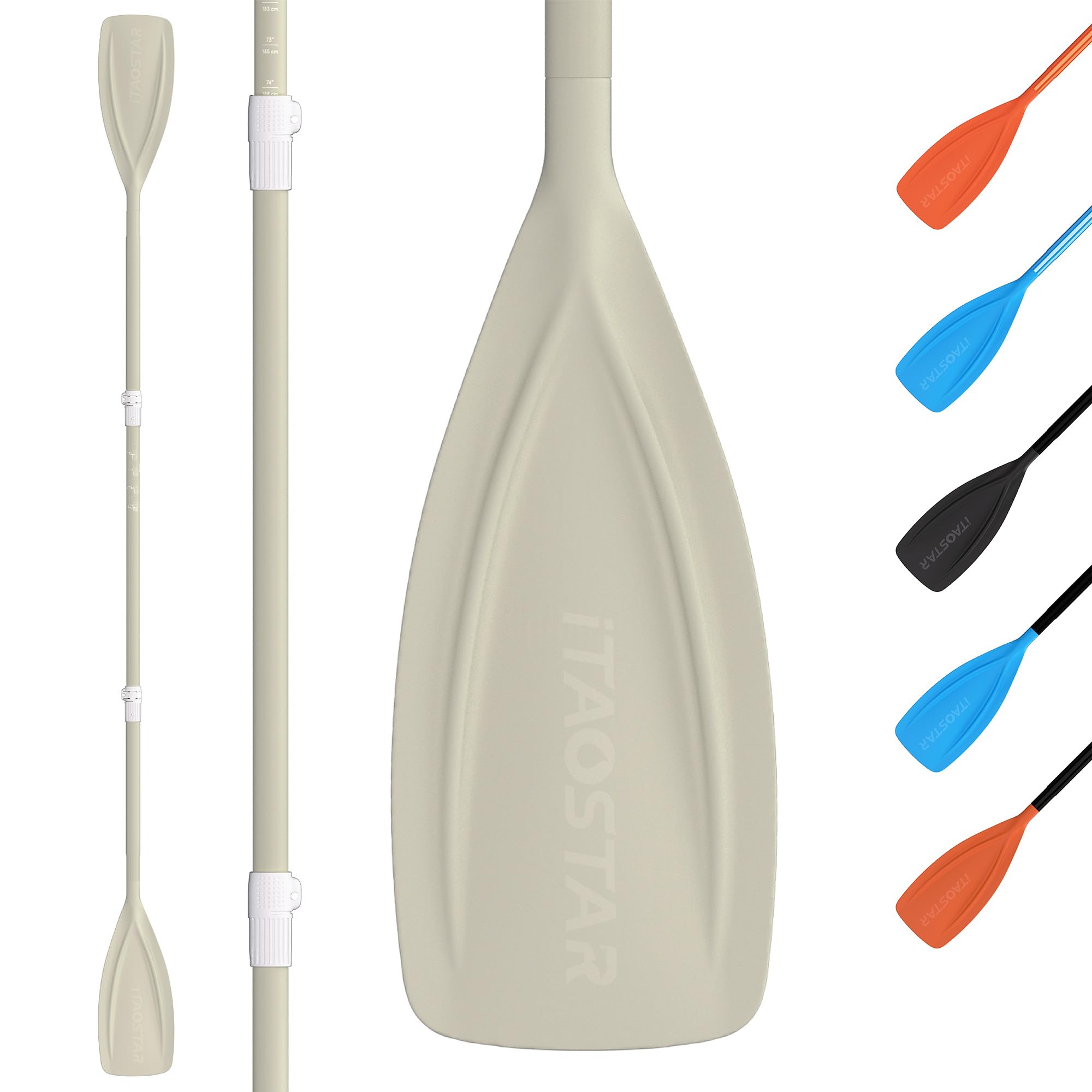 iTAOSTAR Paddle Board Paddle Detachable, Stand Up Paddle for Adults with Double Locks, Kayak Paddle Adjustable with Glass Fiber Blade, Floating Paddle Board Oar with Lightweight