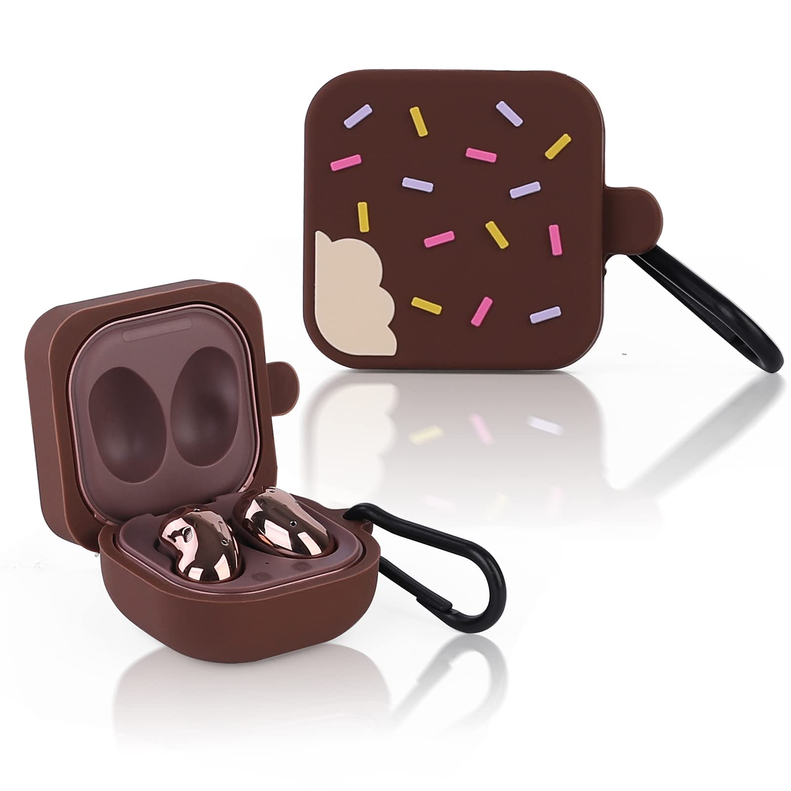 Funda para Samsung Galaxy Buds2 Pro (2022), Galaxy Buds 2 (2021), Galaxy Buds Pro (2021), Galaxy Buds Live (2020), XMBYGY Funda de Silicona con Llavero para Auriculares Galaxy Buds (Monster) — view 34