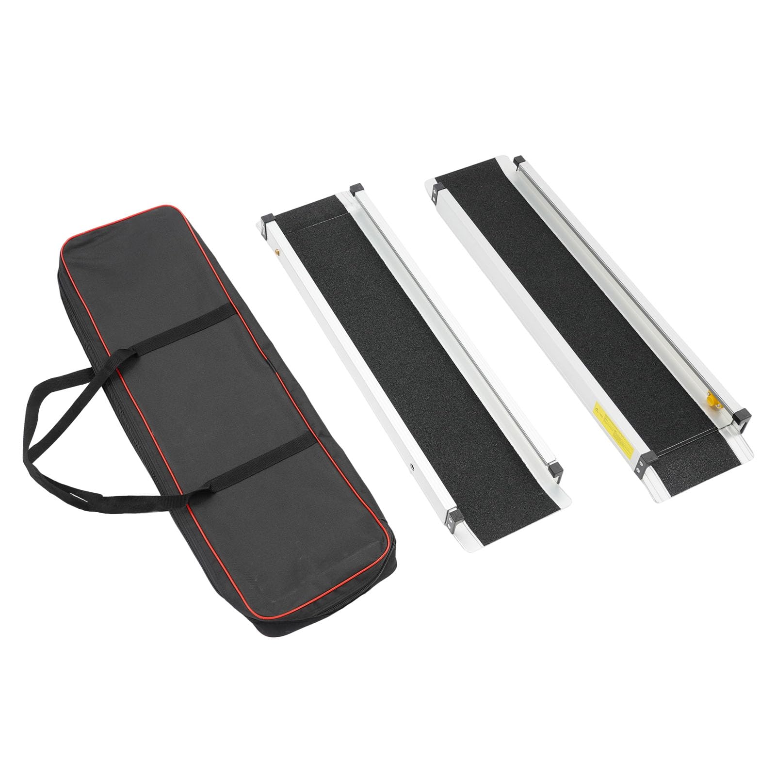 Juego de 2 rampas telescópicas de aleación de aluminio, capacidad de carga de 300 kg, telescópicas para escaleras, puertas, sillas de ruedas, bicicletas, con bolsa de almacenamiento, color negro y