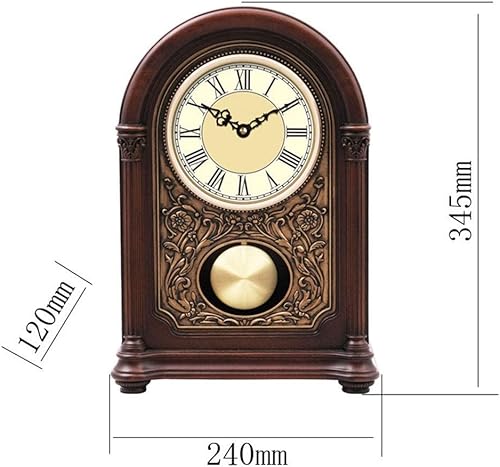 Miniatura 4 de Relojes de repisa, Reloj de escritorio de madera maciza muebles adornos de mesa reloj de mesa sala de estar europeo reloj de escritorio silencio