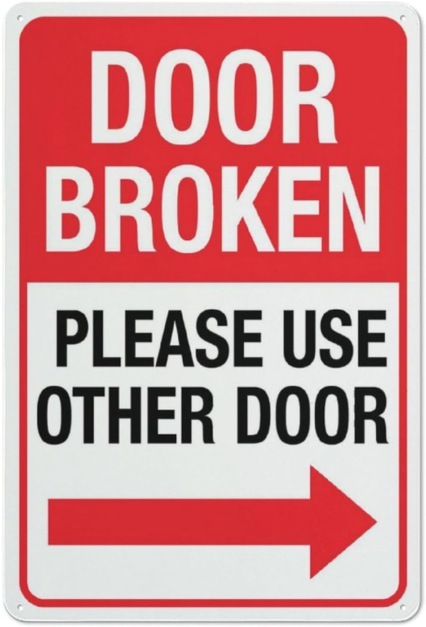Panneau De Porte « Please Use Other » Avec Flèche Gauche