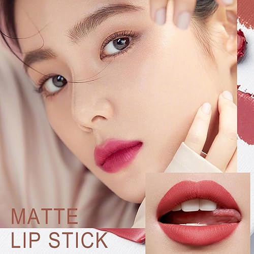 Miniatura 4 de Juego de 4 lápices labiales mate color nude, terciopelo natural, tinte de labios de aire, lápiz labial de crayón suave, lápiz labial mate, larga