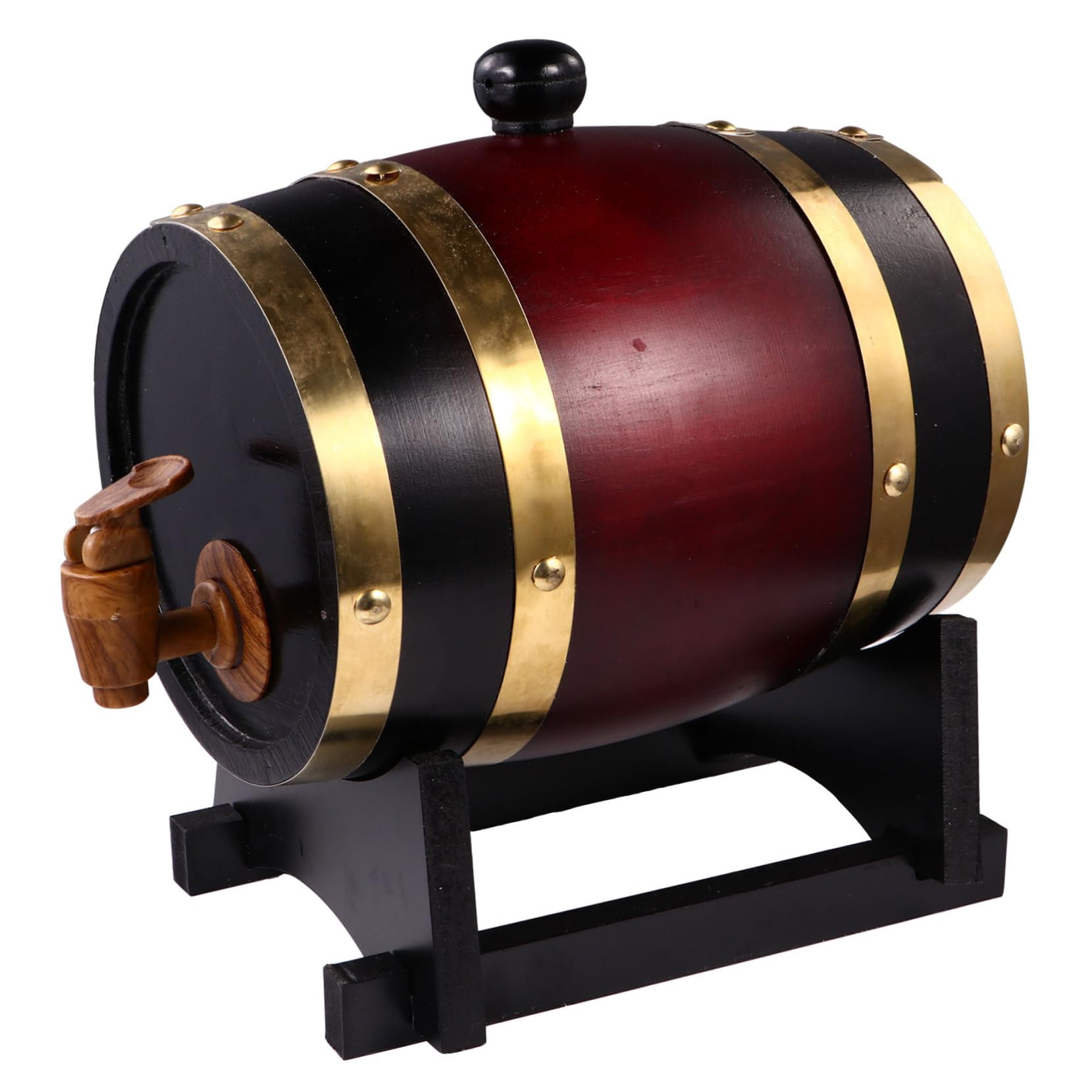 PRETYZOOM Real Wood Wine Aging Barrel Beer Cask for Cooling Decorative Barware for Home