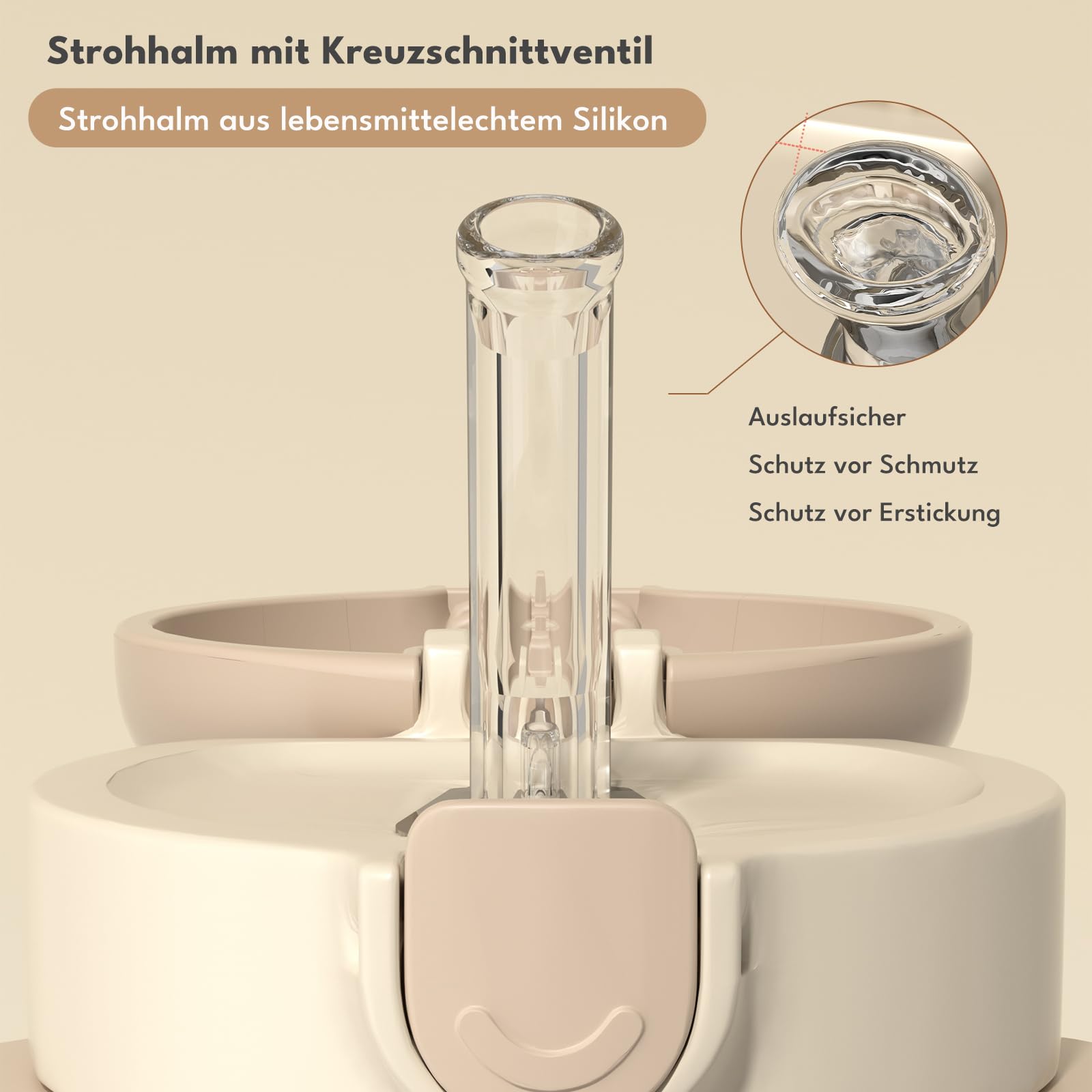Evorie Tritan Trinkflasche mit Silikon-Strohhalm, auslaufsichere Strohhalm-Flasche für Kinder im Alter von 1-3 Jahren, 300 ml, abnehmbare Griffe, ideal für die Schule (Giraffe)