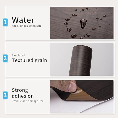 Miniatura 4 de Art3d - Papel de contacto adhesivo - Papel pintado decorativo autoadhesivo de grano de madera para el los estantes de la encimera de los muebles