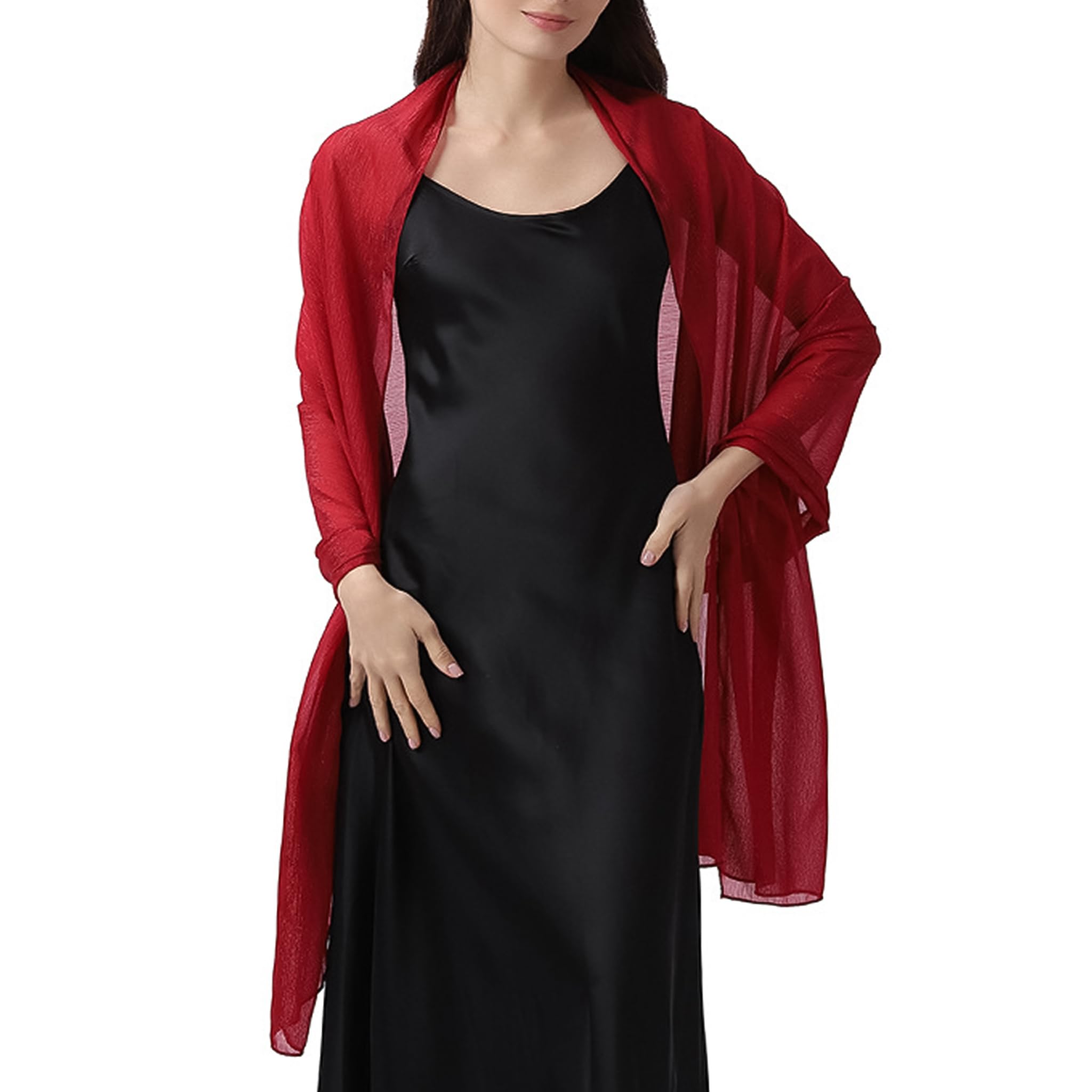 ALMLWIAJ Women Scarf Gifts Ladies Lightweight Scarves (Red)