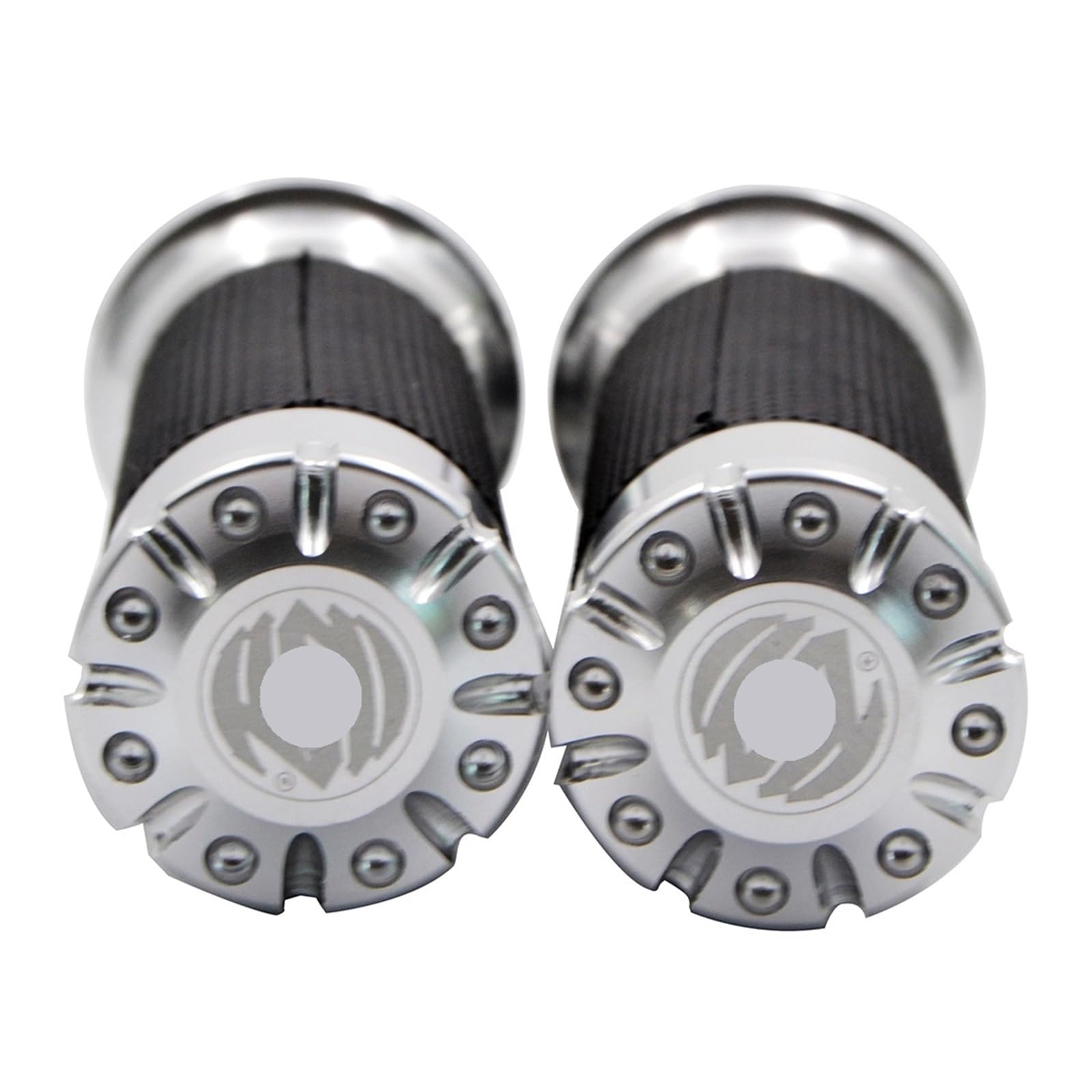 Empuñaduras Manillar Manillar De Goma Antideslizante para Motocicleta, Empuñaduras Cruzadas, Empuñadura De Barra para Softail para Dyna Turismo, Empuñaduras De Manillar(Silver Grips)