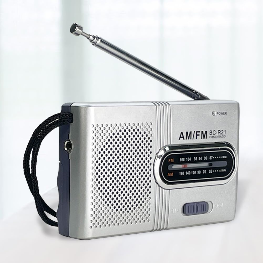 Retro Mini Radio Battery Operated Am FM Radio Portable Clear Sound para Regalos Interiores al Aire Libre para Personas Mayores