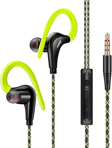 Festnight FONGE S760 Wired Auricolari in-Ear Impermeabili Ear Hook Auricolari Stereo Super Bass Cuffie Sport Auricolari con Microfono Verde Festnight FONGE S760 Wired Auricolari in-Ear Impermeabili Ear Hook Auricolari Stereo Super Bass Cuffie Sport Auricolari con Microfono Verde
