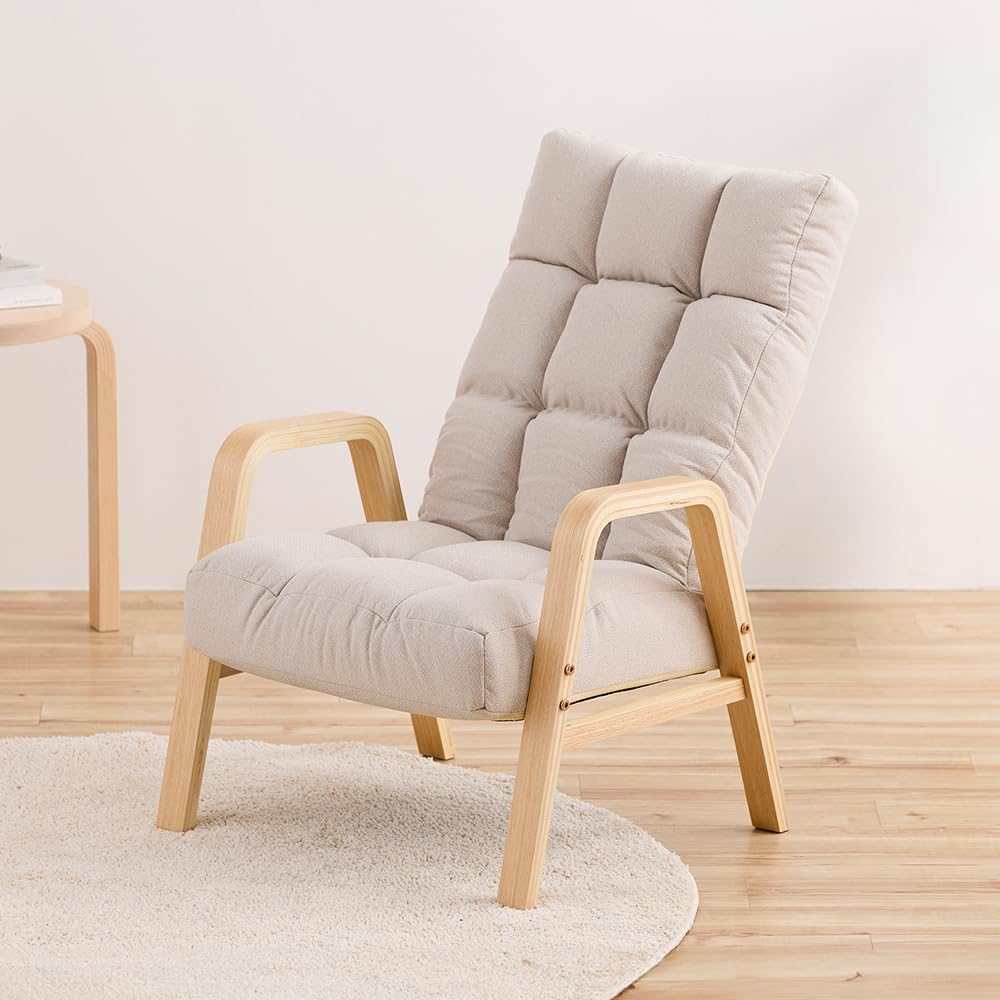 Amazon.com: Iris Ohyama Wood Arm Chair M Size WACR-M Ivory : Home