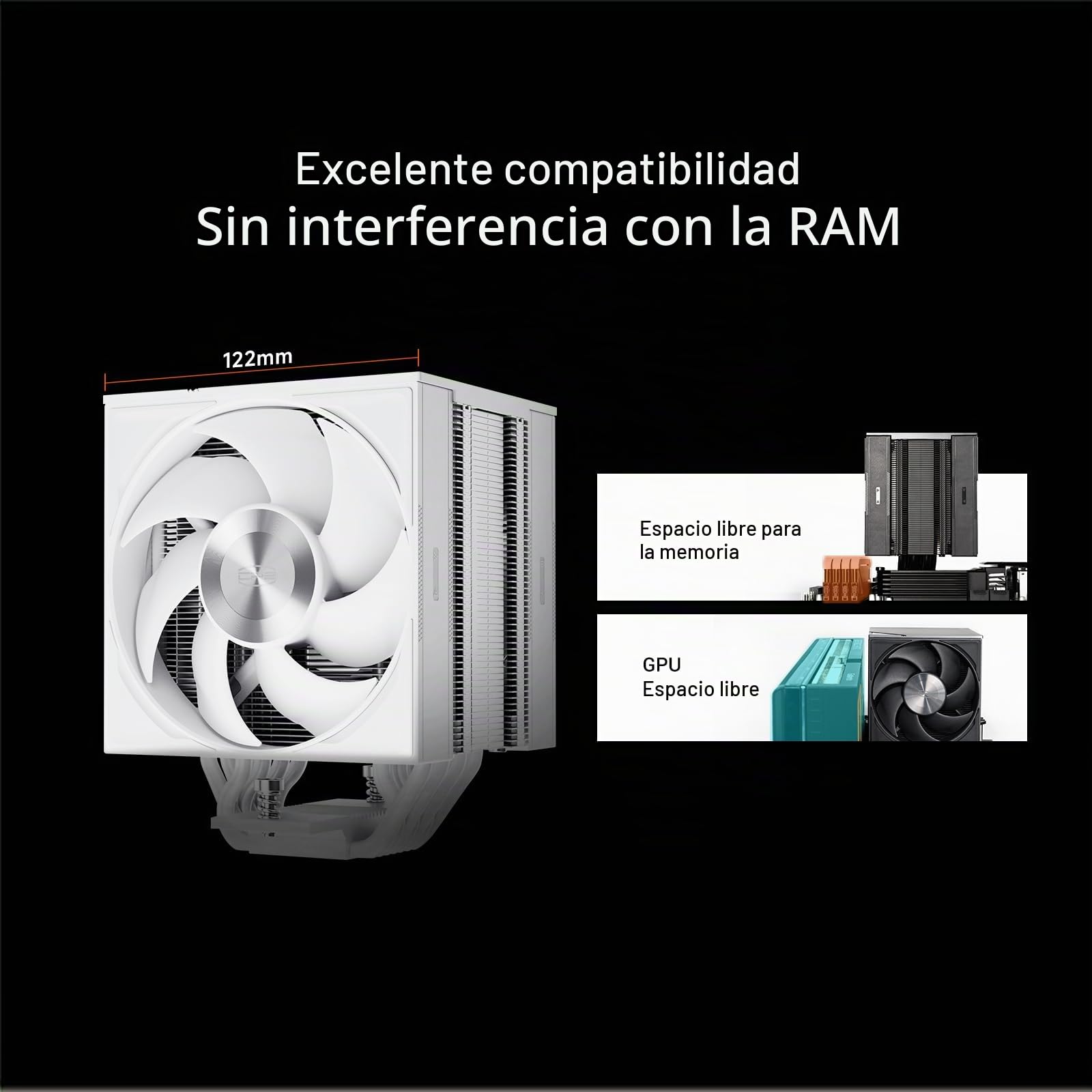 CPS RZ700D BK Disipador de aire para CPU, Cooler de torre única insignia con 7 heatpipes y ventilador F5 S120 PWM, cubierta superior magnética, compatible con Intel LGA 1700/1851/1200 y AMD AM5/AM4