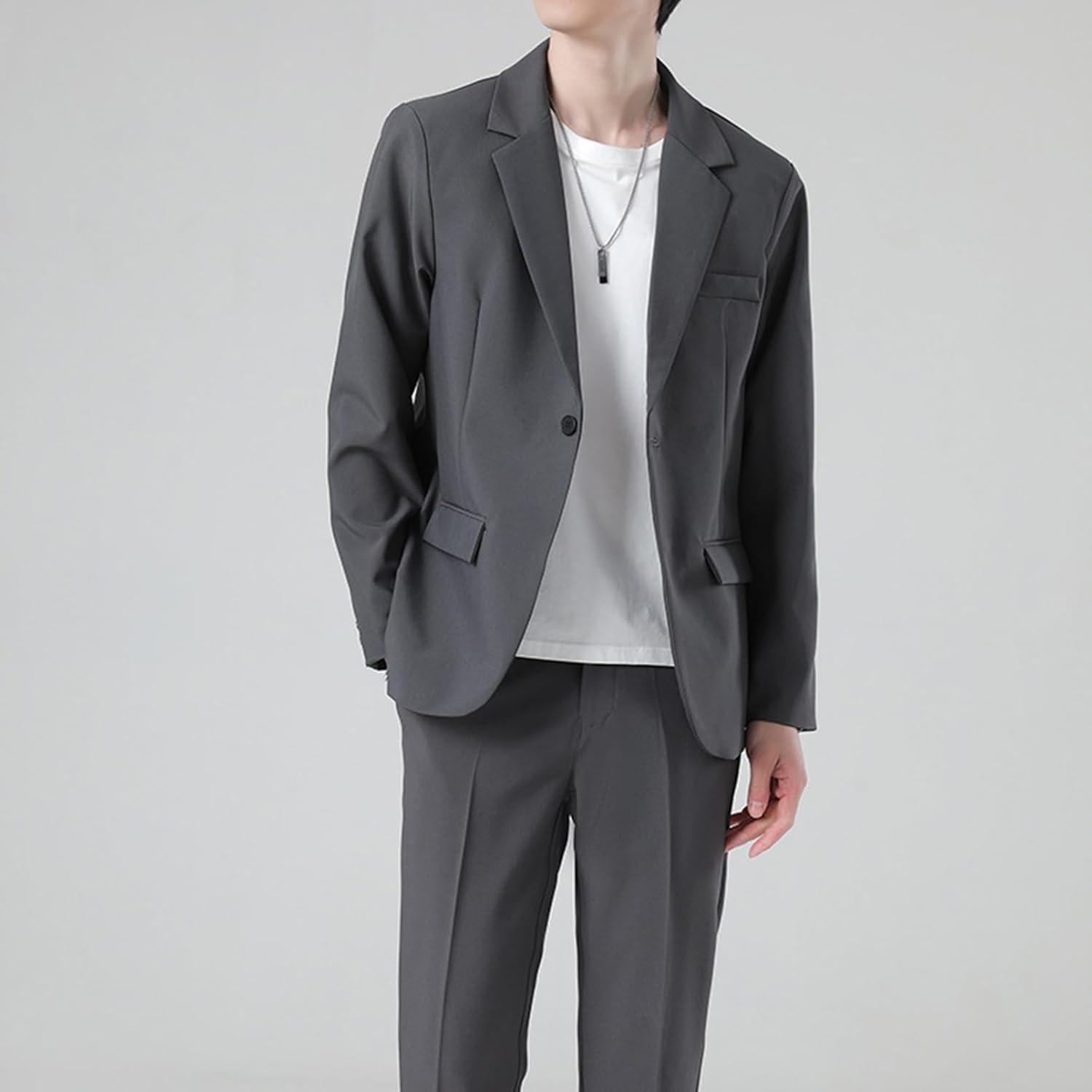 [RAMEMO] スーツ 上下セット セットアップ メンズ ビジネススーツ フォーマル ボタン1つ ジャケット ロングパンツ 春用