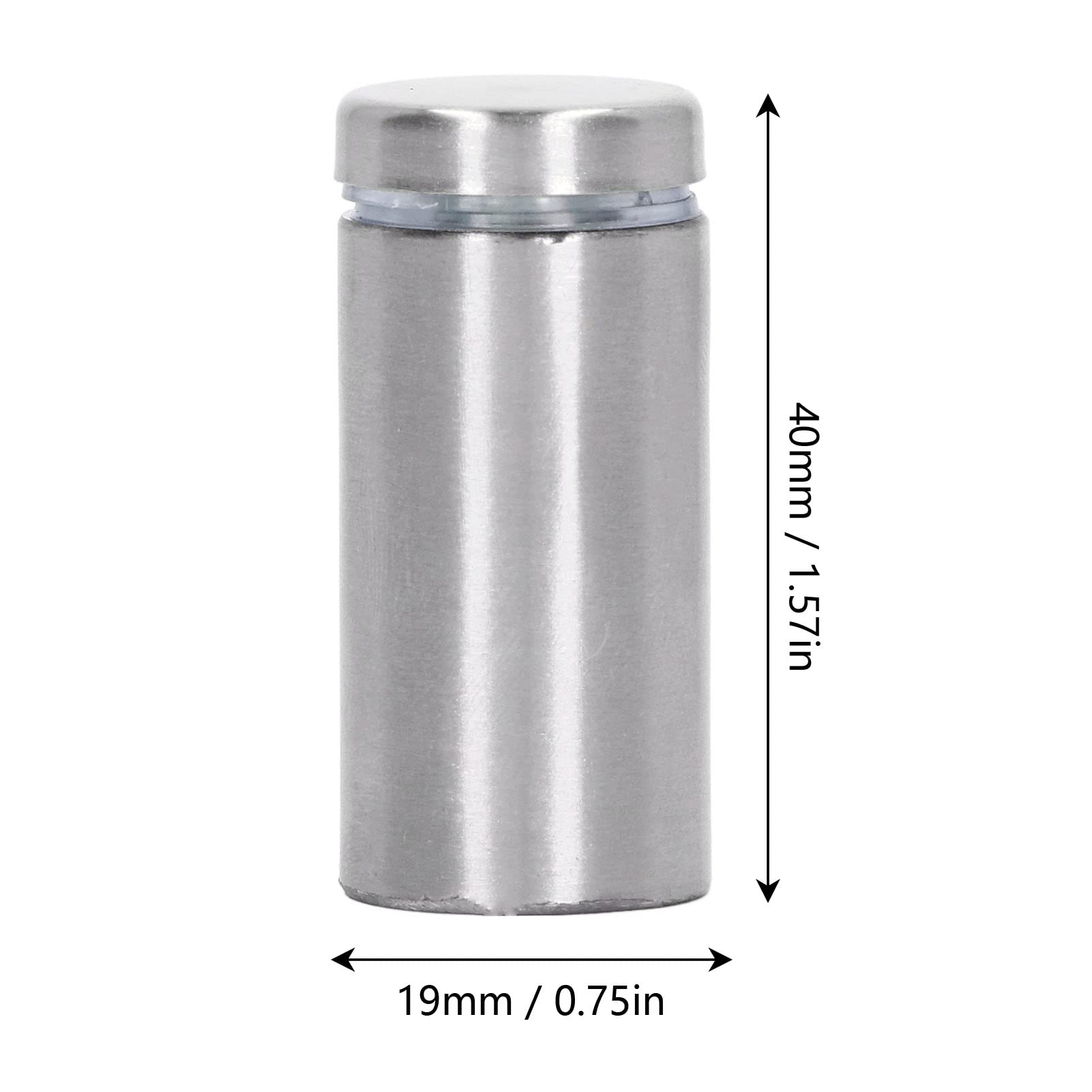 Entretoises Murales en Acier Inoxydable, 12 Pièces, 19x40mm, Kit de Vis et Chevilles pour Panneau Acrylique, Supports d'Affichage Publicitaire