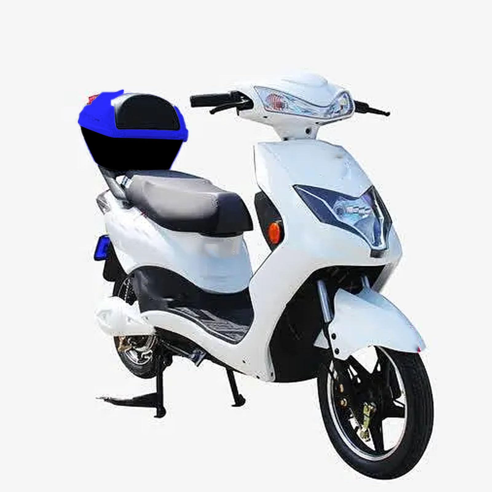 Bagażnik Tylny Motocykla Wodoodporny Kufer Górny z Materiału ABS z dużą przestrzenią do Przechowywania Łatwa Instalacja do Bagażnika Roweru Elektrycznego Uniwersalny Sprzęt (BLUE)