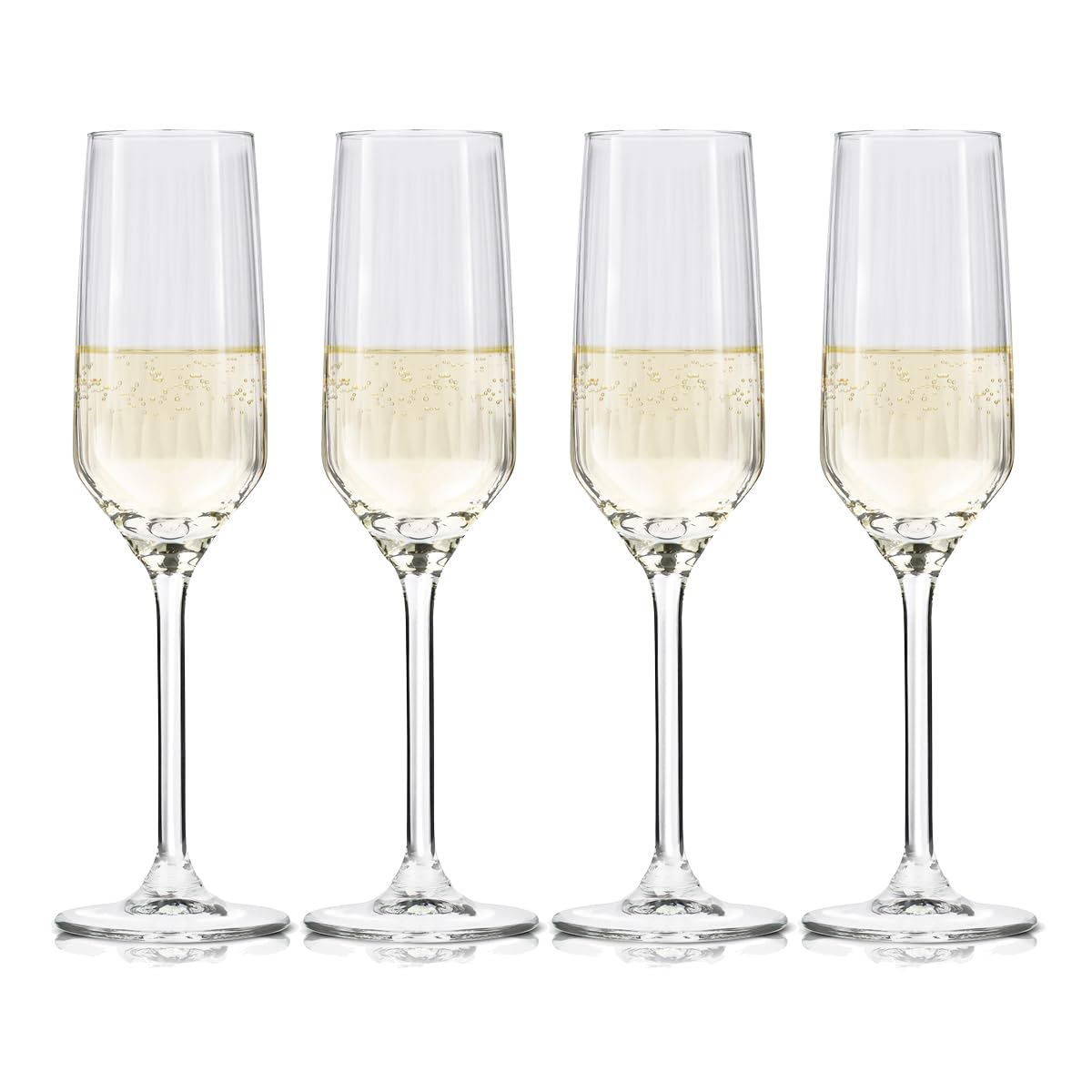 alpina Sektgläser 22cl - Champagner Gläser Set 4 Stück - Auch geeignet als Cava- und Prosecco Gläser - Trinkgläser Set - Spülmaschinenfestes Glas