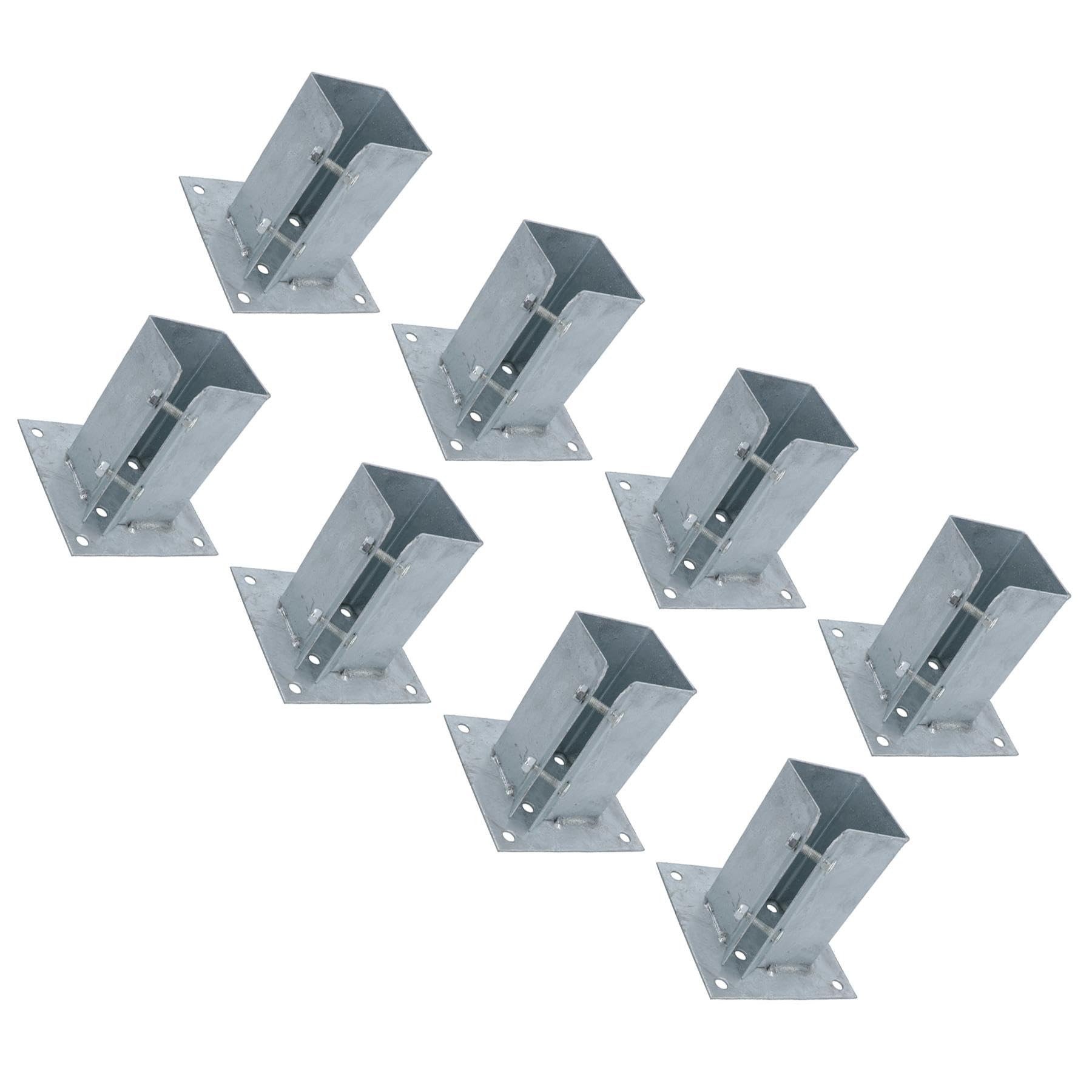 Fence Post Bolt Down Shoe Holder Support Clamp Galvanised 75 x 75mm 8PK