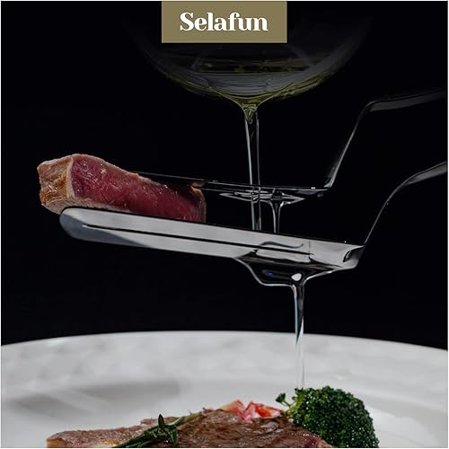 Miniatura 3 de Pinzas de cocina para carne, pinzas para pan, pinzas de doble espátula de 10 pulgadas, pinza para pizza, abrazadera de acero inoxidable,