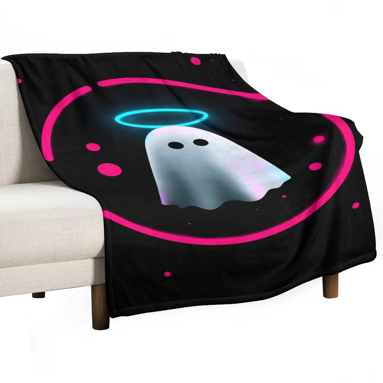 Couverture anti-boulochage cyan fluo 127x152cm pour canapé