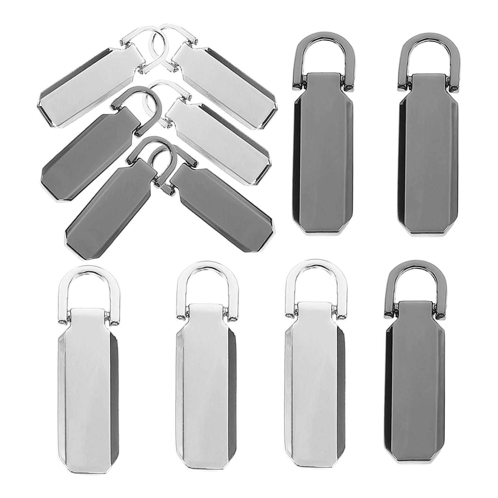 LIFKOME 12Pcs Zipper Puller Repair Kit Molded Sliders for Zippers Durable Platinum Fixers for Luggage Bags Coats Jackets DIY Accessories