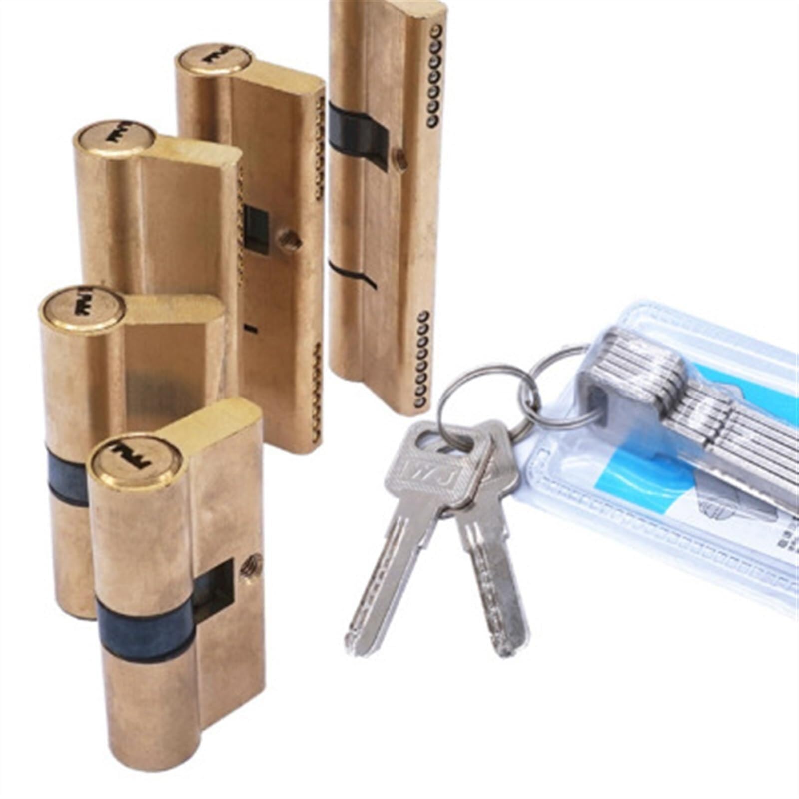 Wangshaowei 5Pcs 110(32.5X77.5) Barrel Lock Pure Copper Ab Lock Core 110Mm Cylinder Key Anti-Theft Entrance Brass Door Single Row(5Pcs 110(32.5X77.5))