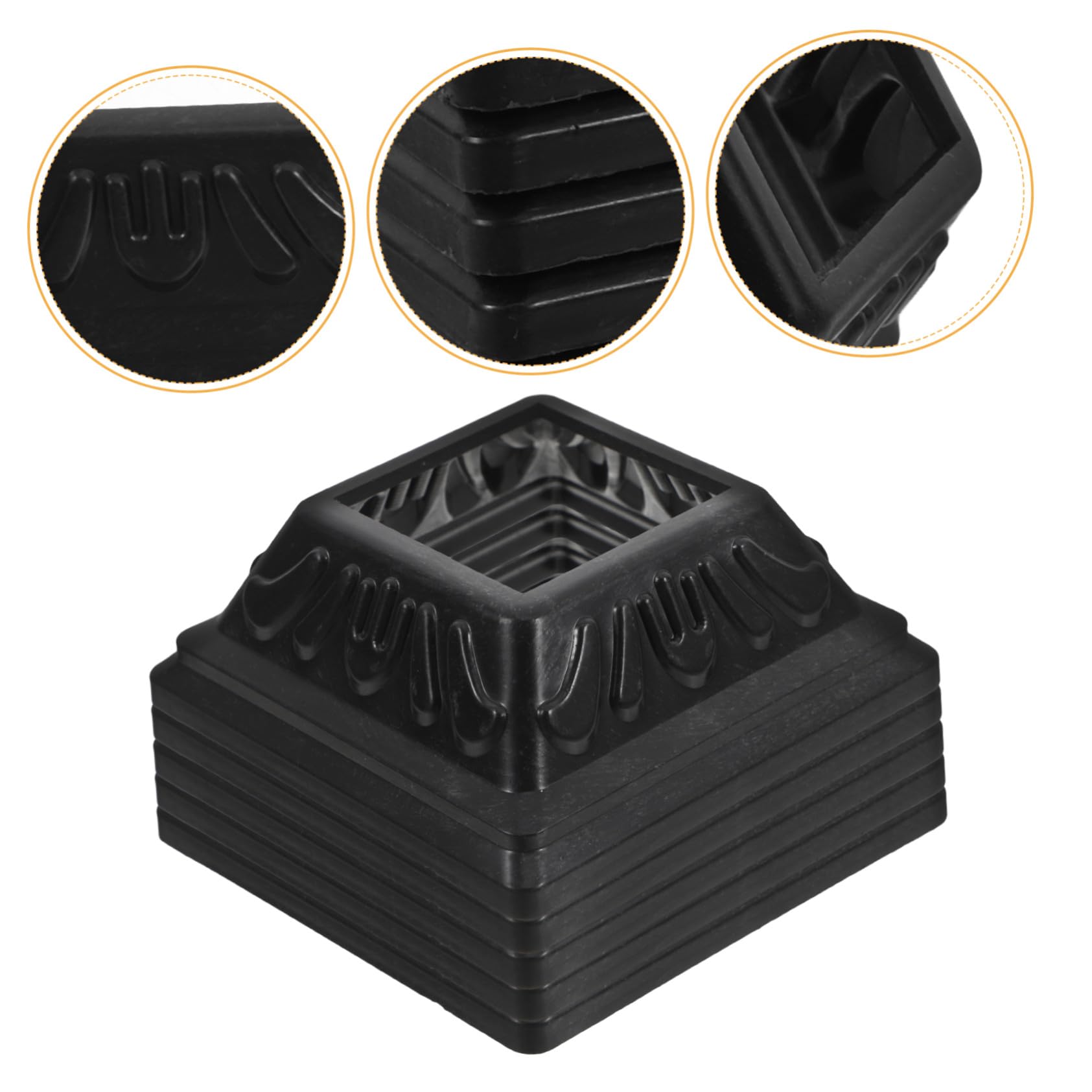 10 Pezzi Tappi Copertura Pali Nero in Pvc per Base del Deck e Recinzioni, Copertura Decorativa per Colonne e Supporti
