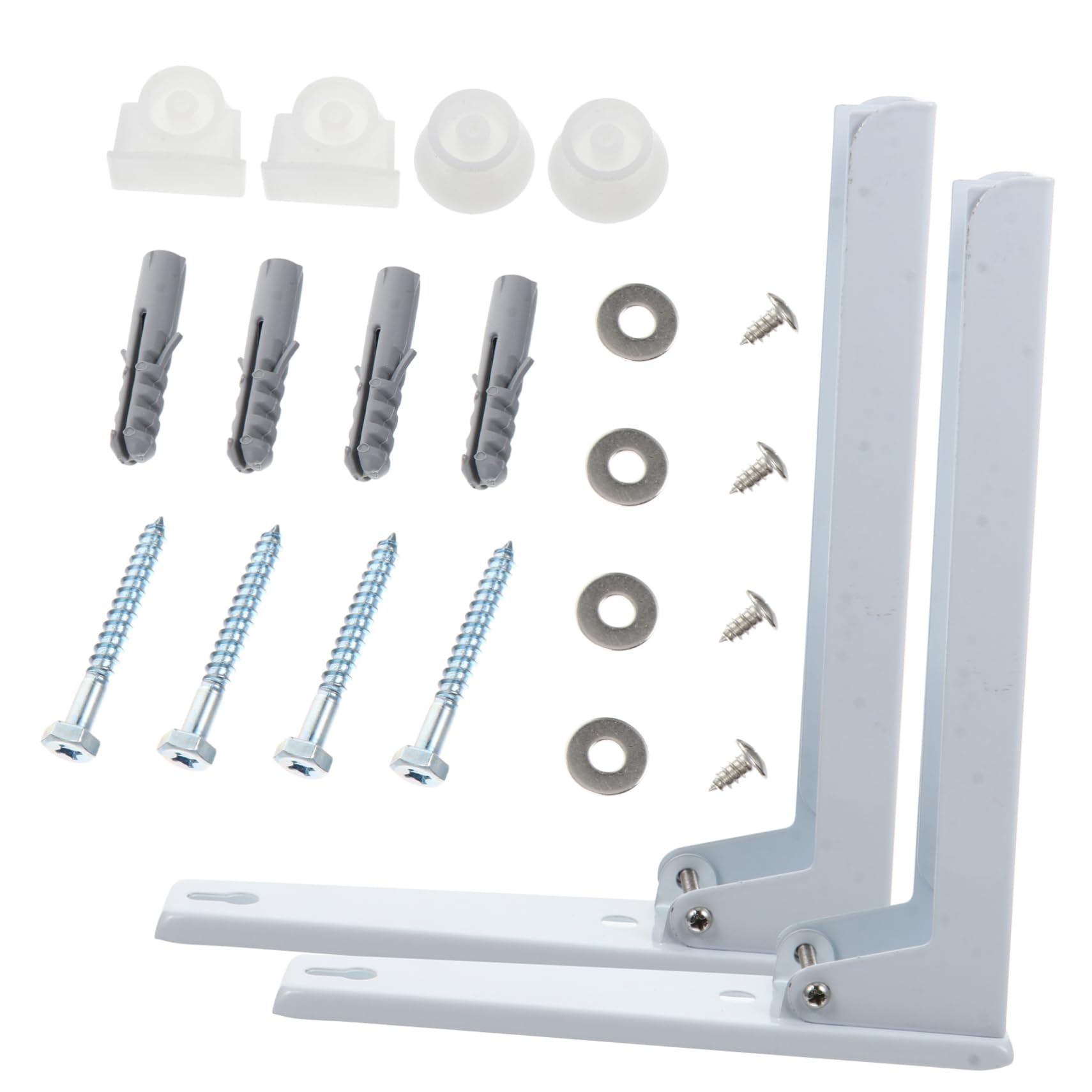 Mikikit Support Mural Extensible Pliable pour Micro-Ondes, Étagère Cuisine en Acier au Carbone, Blanc, Capacité 40kg, Accessoires Complets