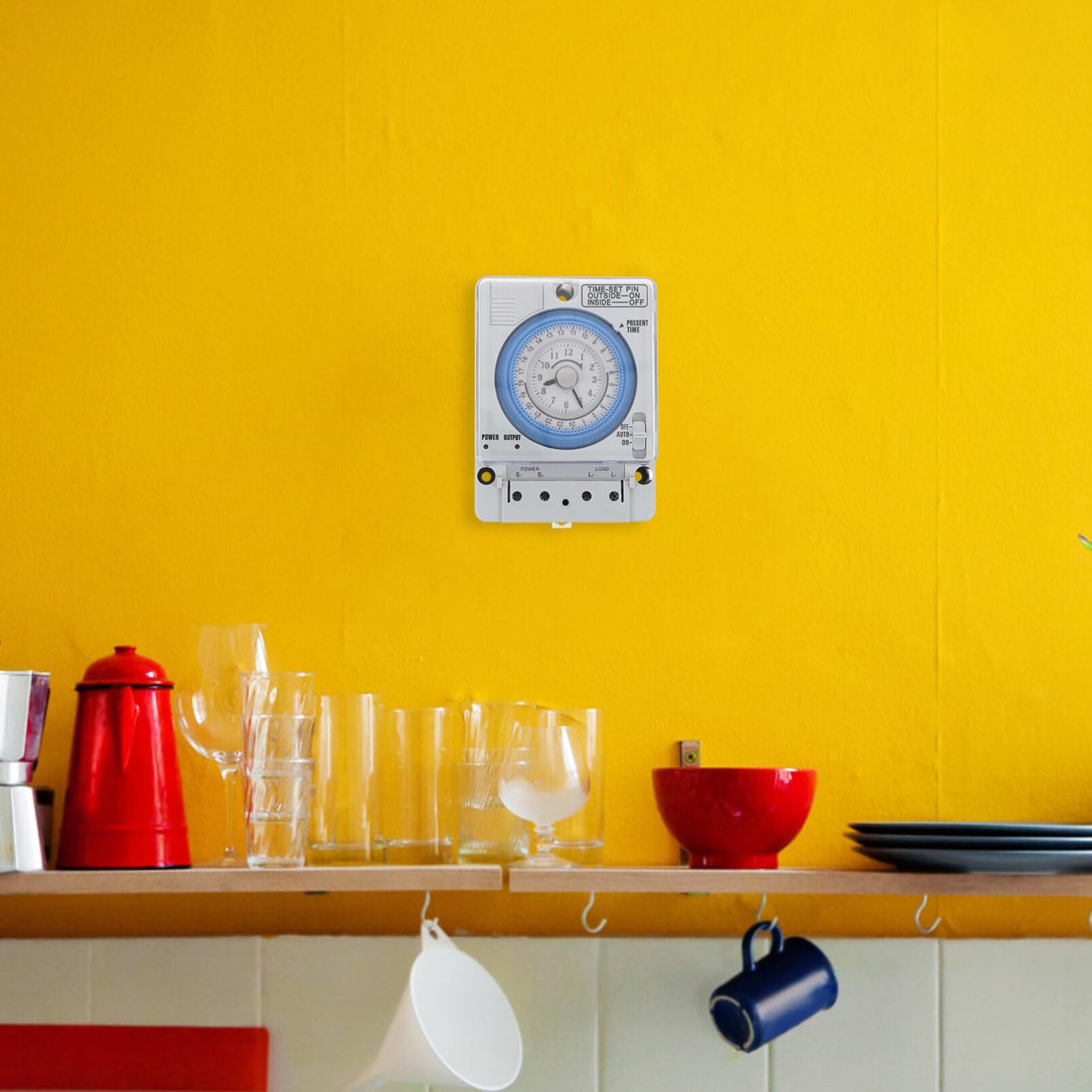 Minuterie Mécanique Précise Blanche en PC Cuisine et Usage Industriel