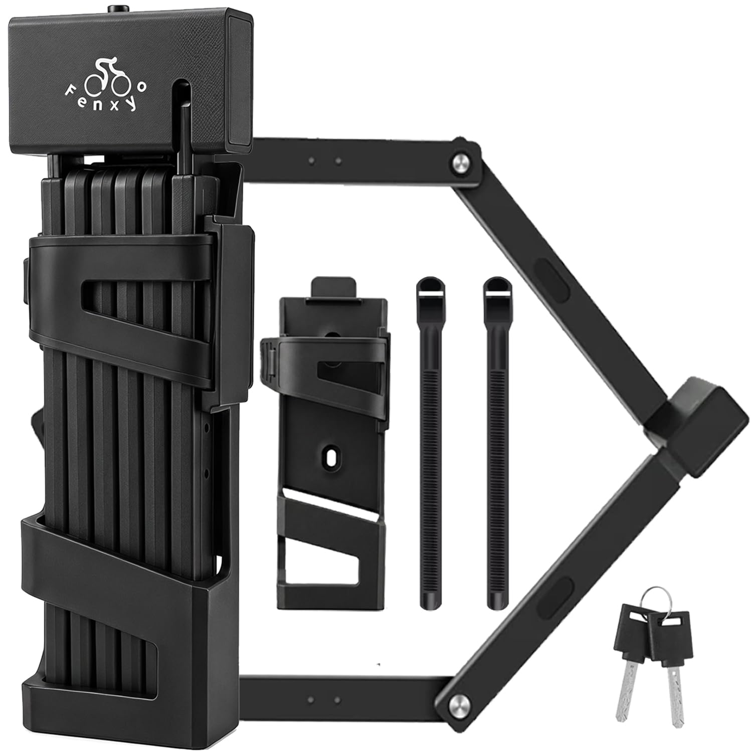 Fenxyo Folding Bike Lock, High Security Foldable Bicycle Lock for Bikes