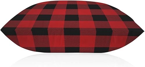 Miniatura 6 de EKOBLA Funda de almohada de Navidad, búfalo negro y rojo, a cuadros, patrón de rayas clásicas, decoración lumbar, funda de almohada para sofá, cama,