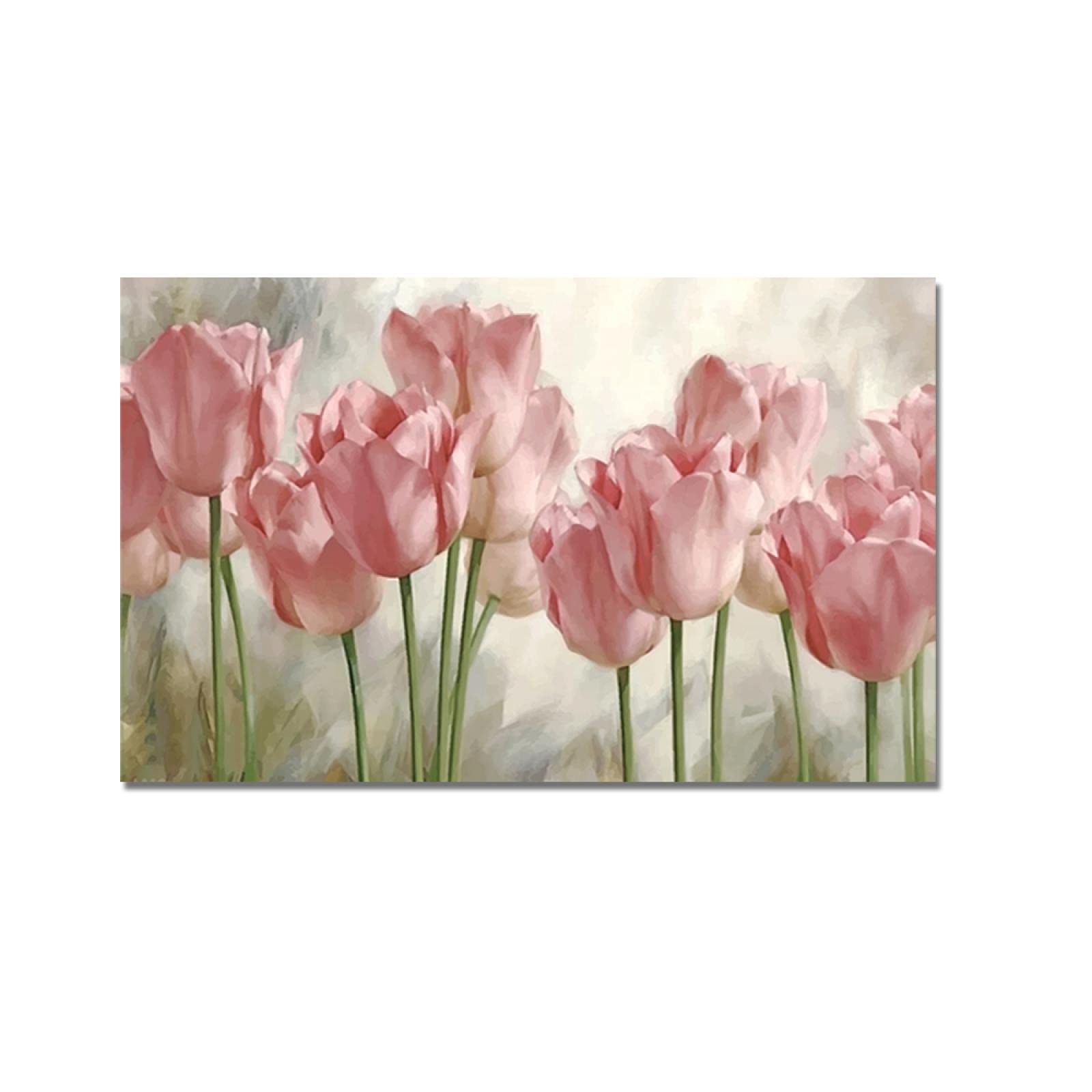 Amazon｜壁のキャンバスの絵画ピンクのチューリップの花北欧のポスター