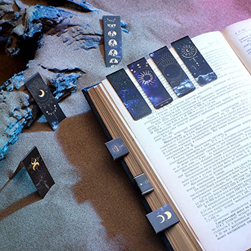30 Pieces Space Moon Magnetic Bookmarks Galaxy Bookmark Starry Sky Clip In Bookmark Page Book Marker For Kids Teens Students Teachers Reading School Library Office Accessories, 10 Styles #TOP1