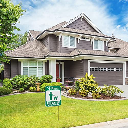 Stockroom Plus 6-Pack of Dog Poop Signs for Yard with Metal Wire H-Stakes for Front Lawn, Double-Sided Weather Resistant 12x9 Pick Up After Your Pet Sign for Outdoors, Neighbors