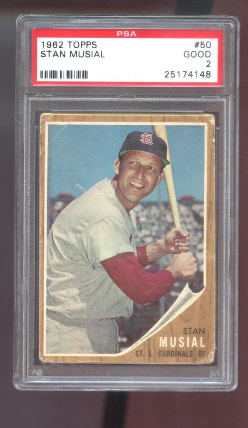 1962 Topps #50 Stan Musial PSA 2 Graded Baseball Card MLB St. Louis Cardinals