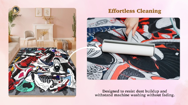 Tapete decorativo estampado de zapatillas 5' x 7' miniatura 7
