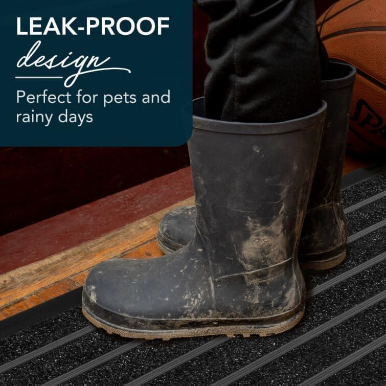 ubdyo Extra Durable Door Mat - Dirt Trapping Outdoor Welcome Mats - Non-Slip Outdoor Indoor Entrance - Low Profile Front Doormat (36 x 24, Bright Black)