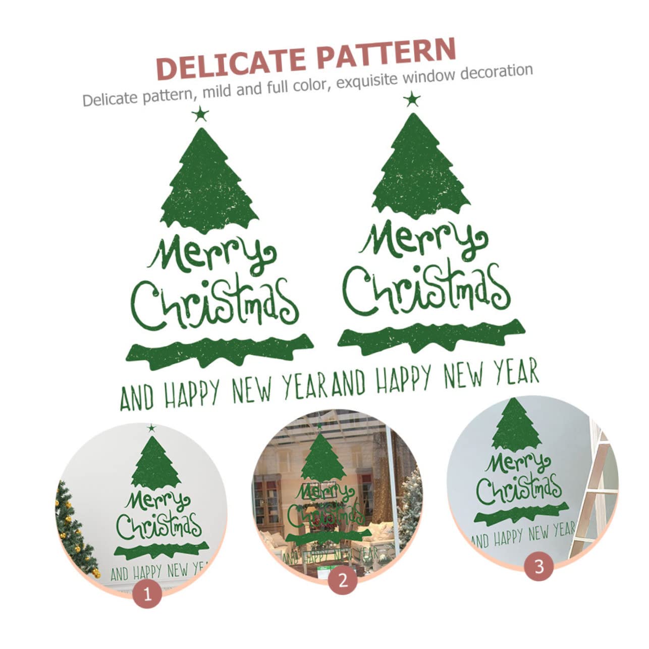 IMIKEYA 8 Blätter Wandtattoo Weihnachtsbaum Weihnachtsbaum-fensterfolie Winterfensteraufkleber Weihnachtliche Wandtattoos Weihnachtsdekorationen Für Schlafzimmer Weihnachtswand Pvc Green