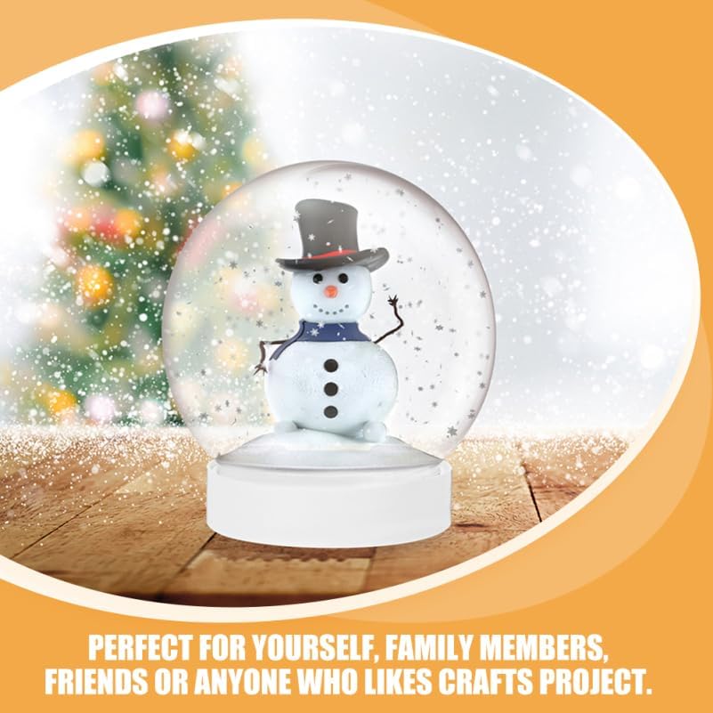 36 Pcs DIY Snow Globe Kit, Clear Plastic Water Globes for Bulk Cap Crafts Valentine Winter Holiday, Empty Decoration Christmas Home Party Supplies Kids, Adults - Image 7