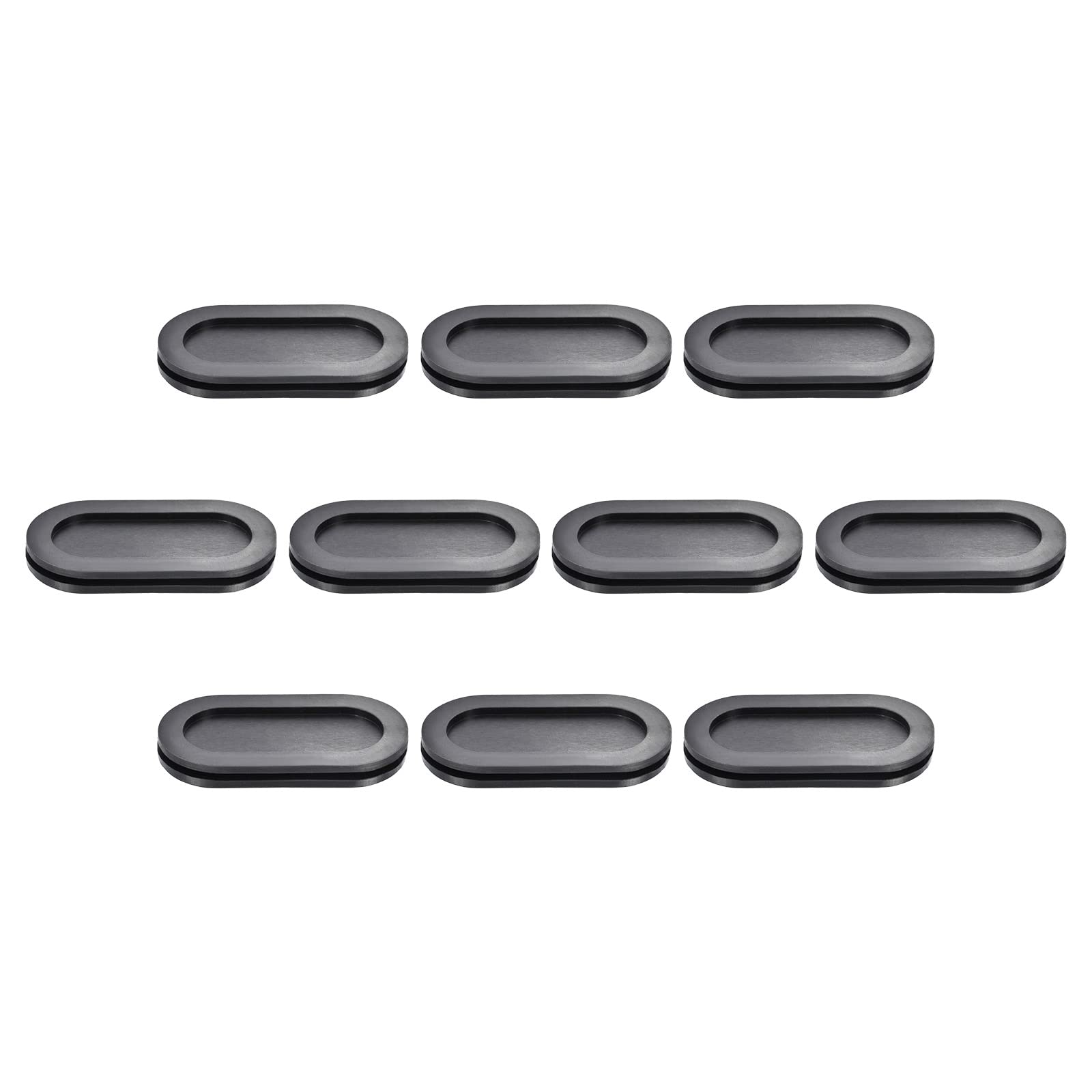 Rubber Grommets Oval Flexible Wire Hole Plug, [for Home Industry Office Electrical Protection] - 25x55 mm Mount Dia/Single Sided/Black / 10 Pcs-image-21