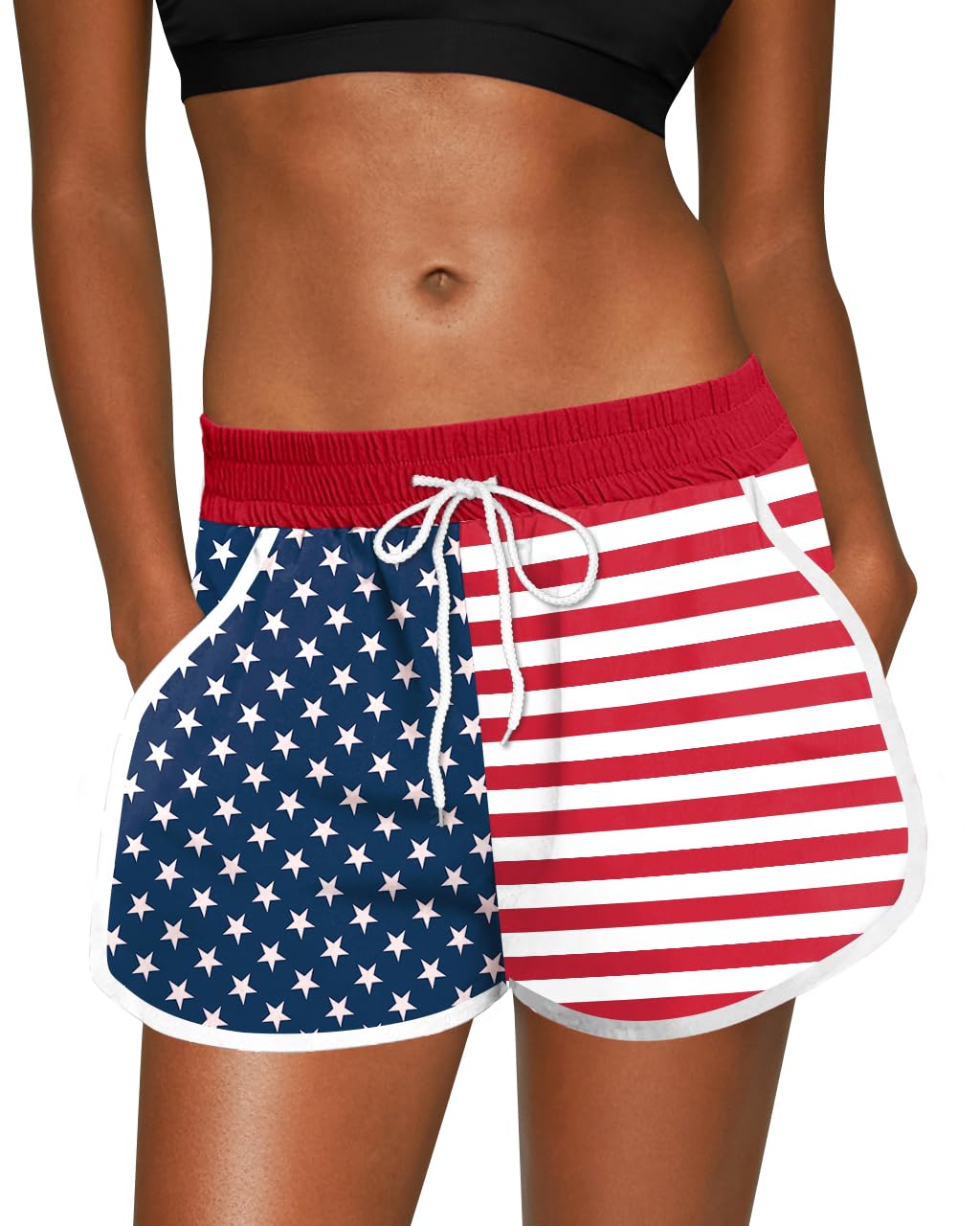 For G and PL Women Summer Floral Beach Boardshorts with Pockets Swim Trunks