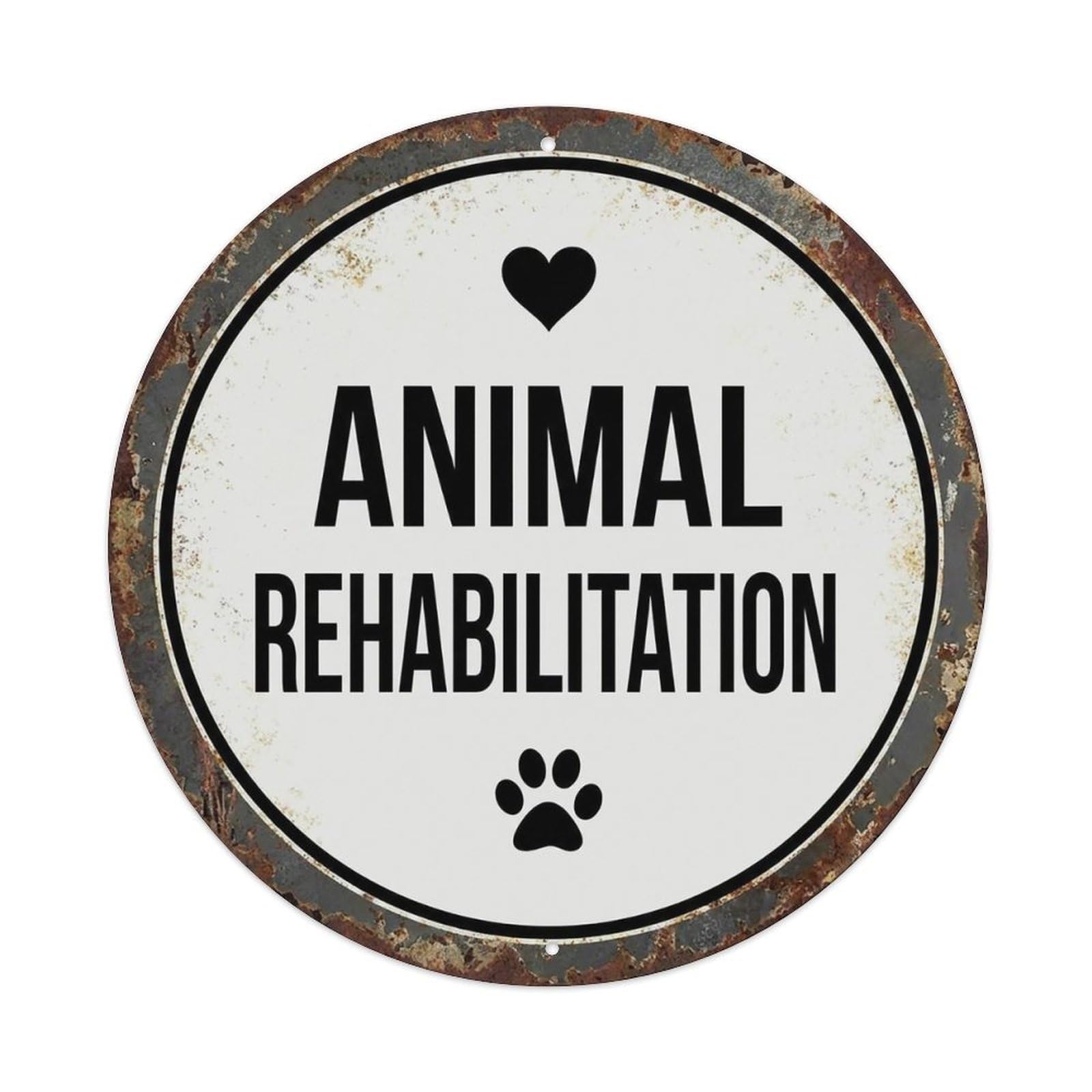 Vintage Animal Rehabilitation Center Vintage Metal Tin Sign Plaque Wall Decor for Cafe, Club Bar, Office, Garden Metal Poster 8x8Inch